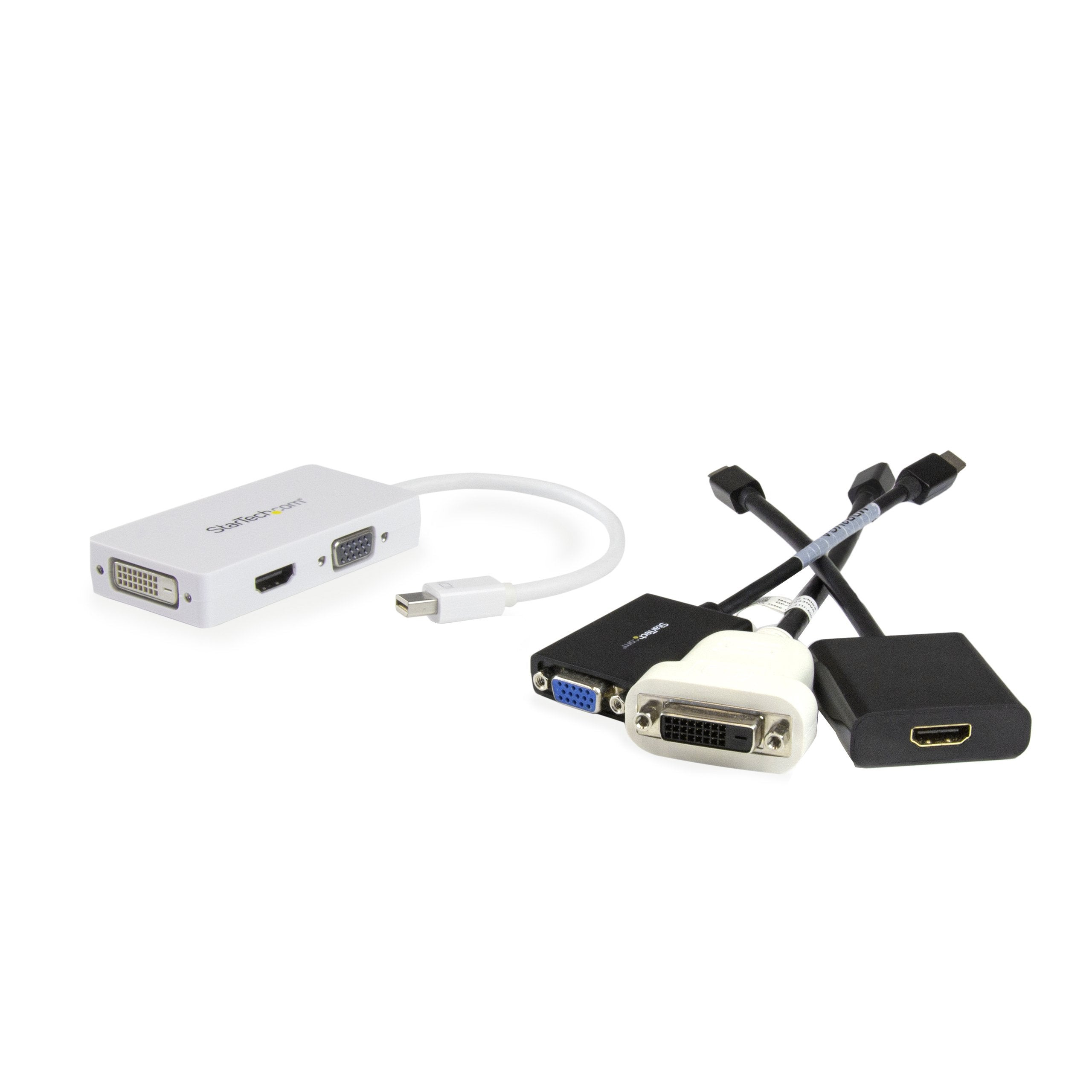 Startech.Com Travel A/V Adapter: 3-In-1 Mini Displayport To Vga Dvi Or Hdmi Converter - White (Mdp2Vgdvhdw)