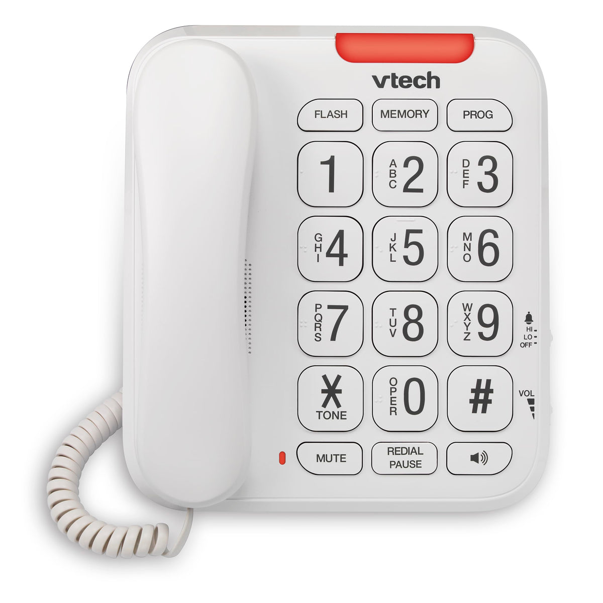 Visual Ringer Phone Vtech Sn1107 Corded Phone With Oversized High Contrast Buttons, Talking ...