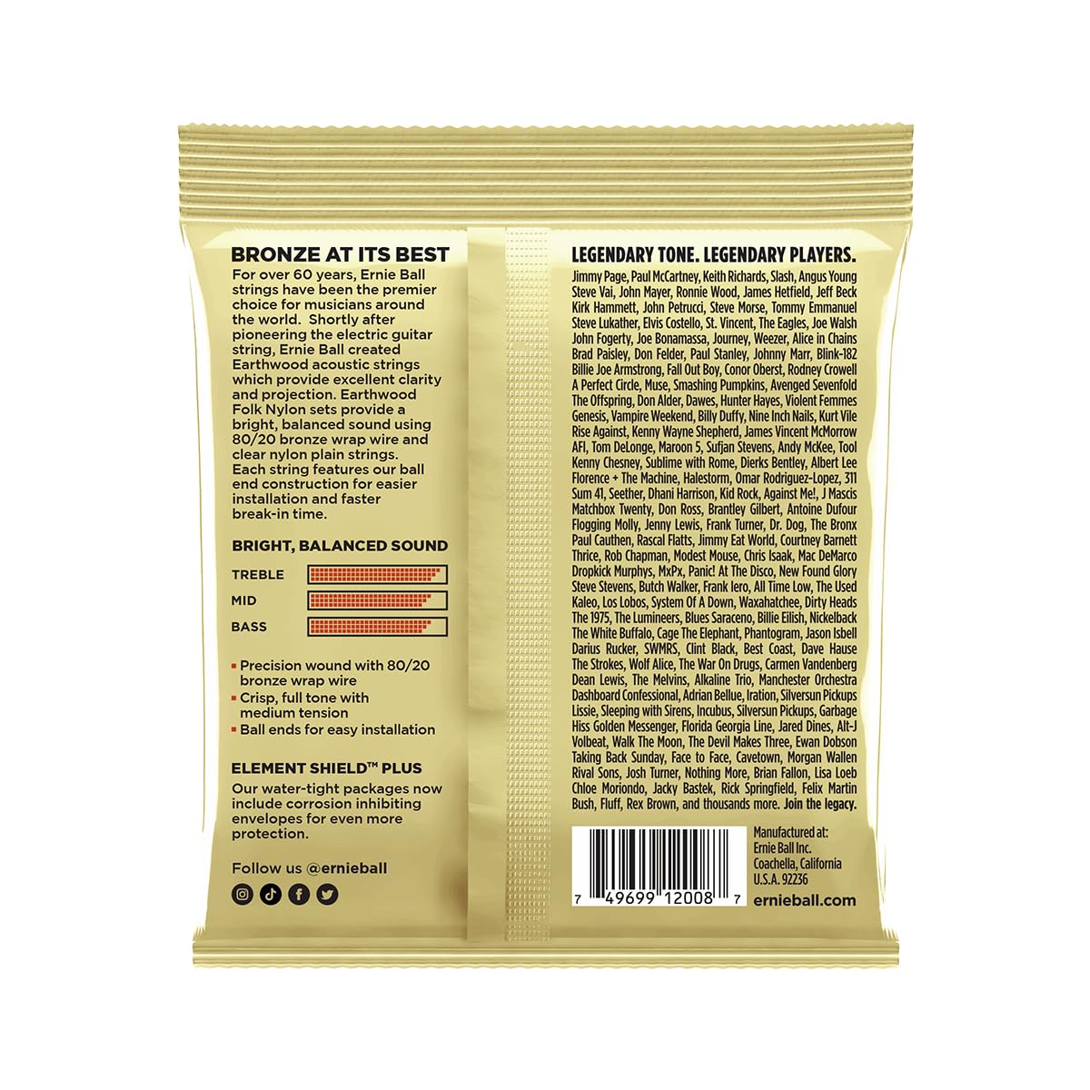 Ernie Ball Earthwood Rock & Blues Acoustic Guitar Strings 10 52 (2 Packs)