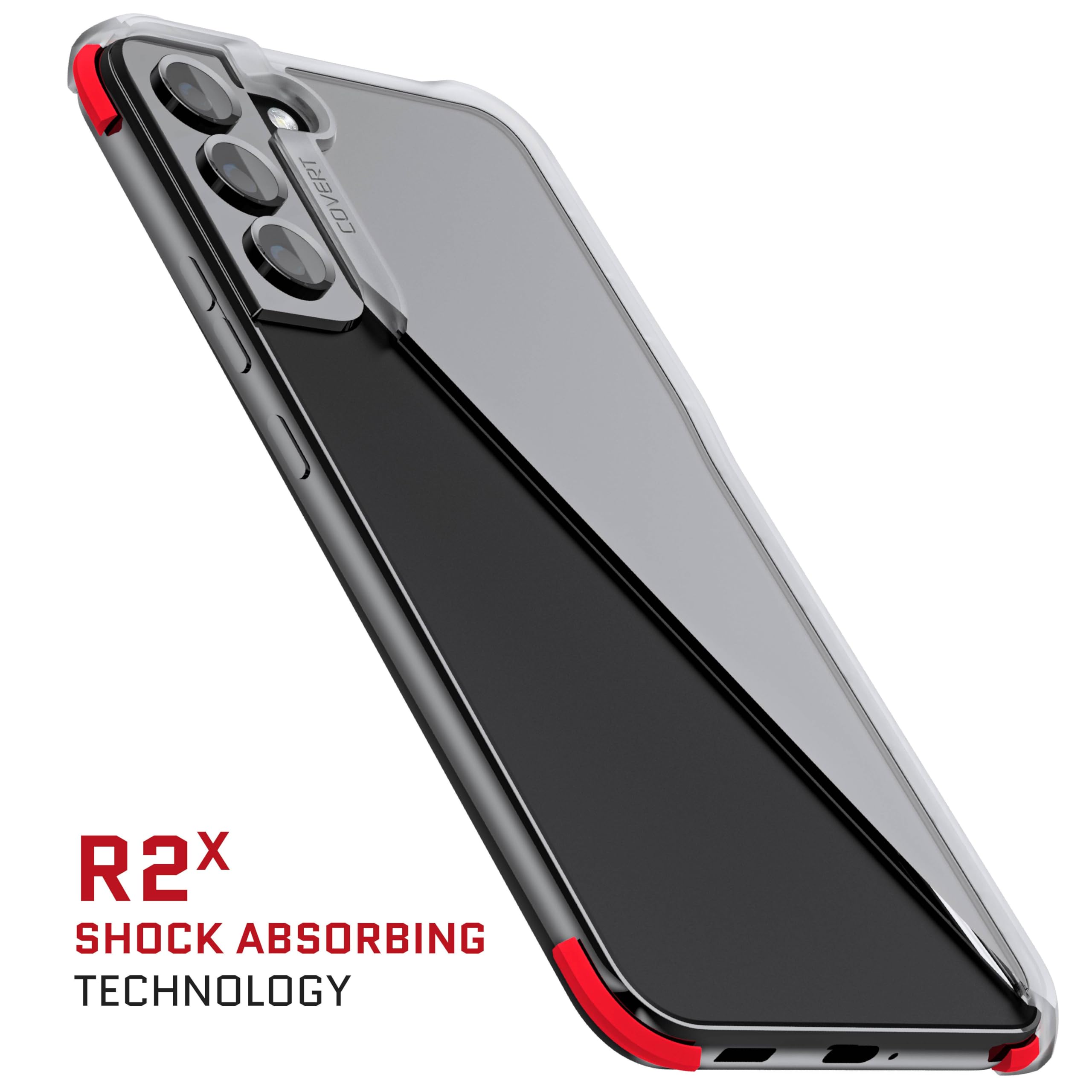 Ghostek Covert Samsung Galaxy S22 Plus Case Clear Shockproof Protective Phone Cover With Shock Absorbent Bumper Wireless Chargin