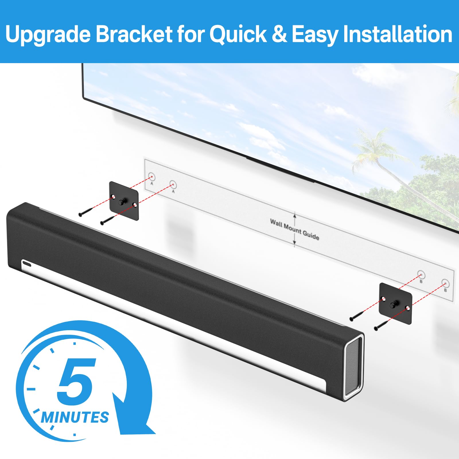 Notiela Upgrade Wall Mount For Sonos Playbar Mount Bracket Easy To Install Fit For Sonos Playbar Wall Mount Under Tv Mounting Br