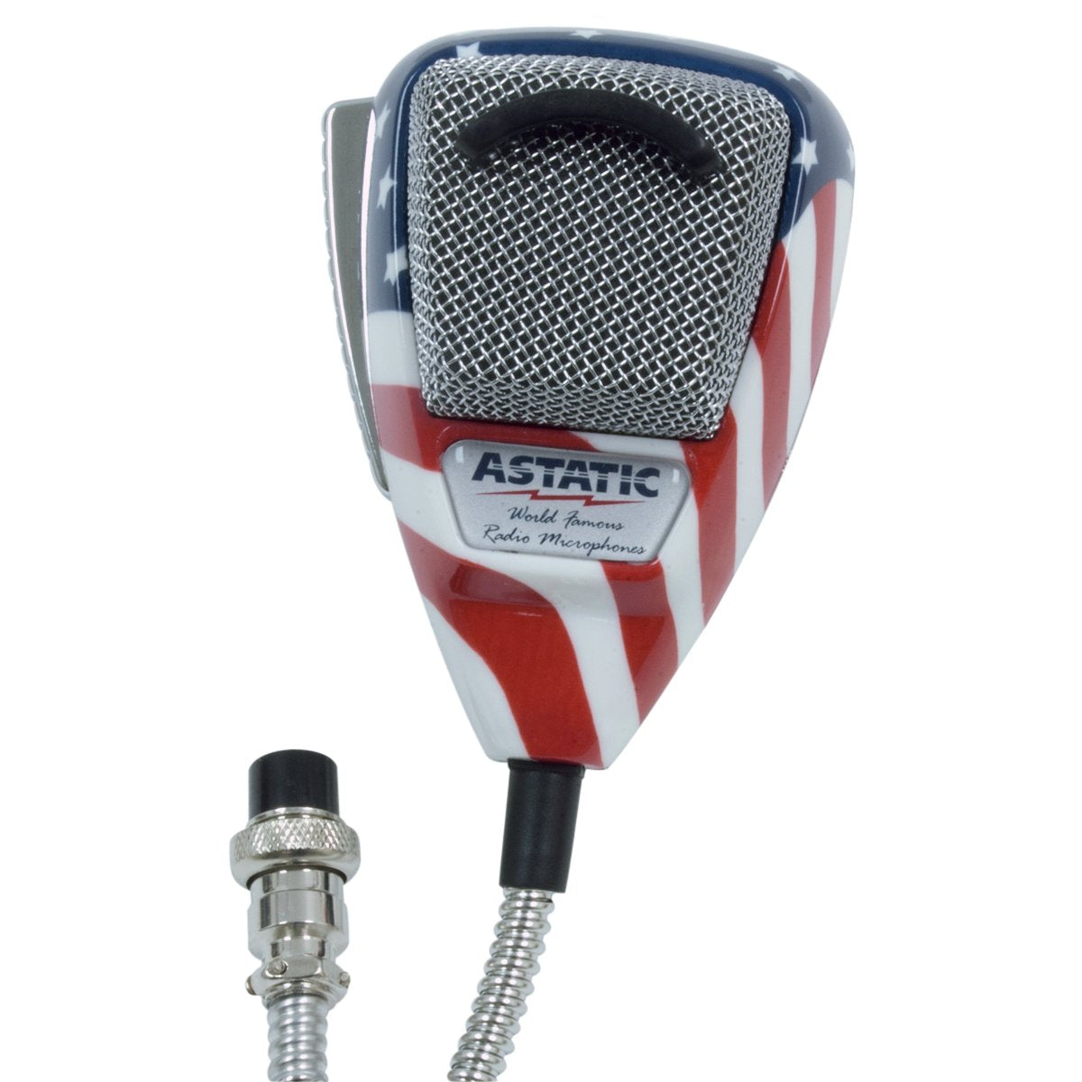 Astatic 302 10309 Stars N' Stripes Noise Canceling 4 Pin Cb Microphone