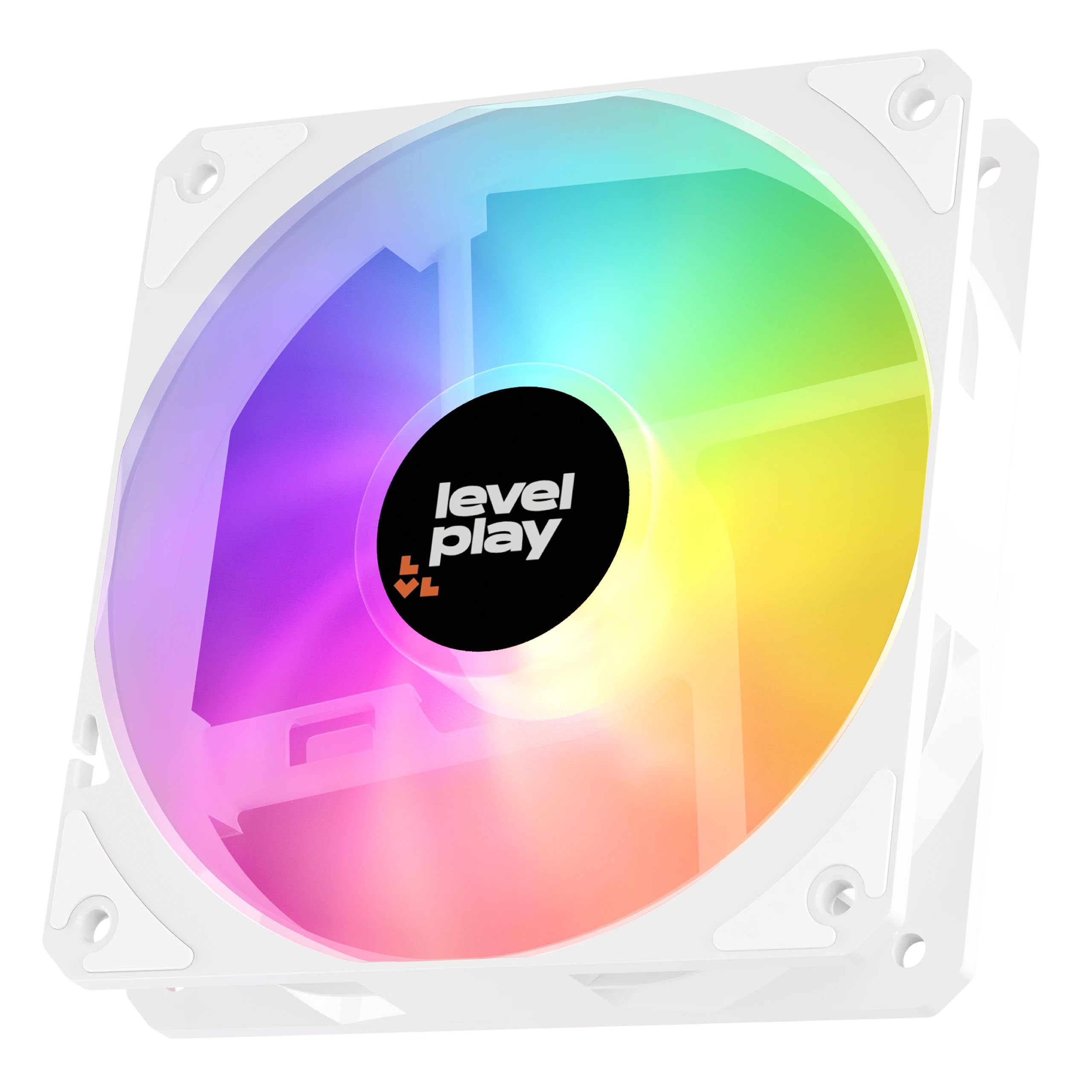 Levelplay Combat Fan CF120 - 120mm ARGB Gen 2 Fan (3-Pin ARGB, 4-Pin PWM) with Ring-Connected Blades (53 CFM, 1.7 mmH2O), Quiet