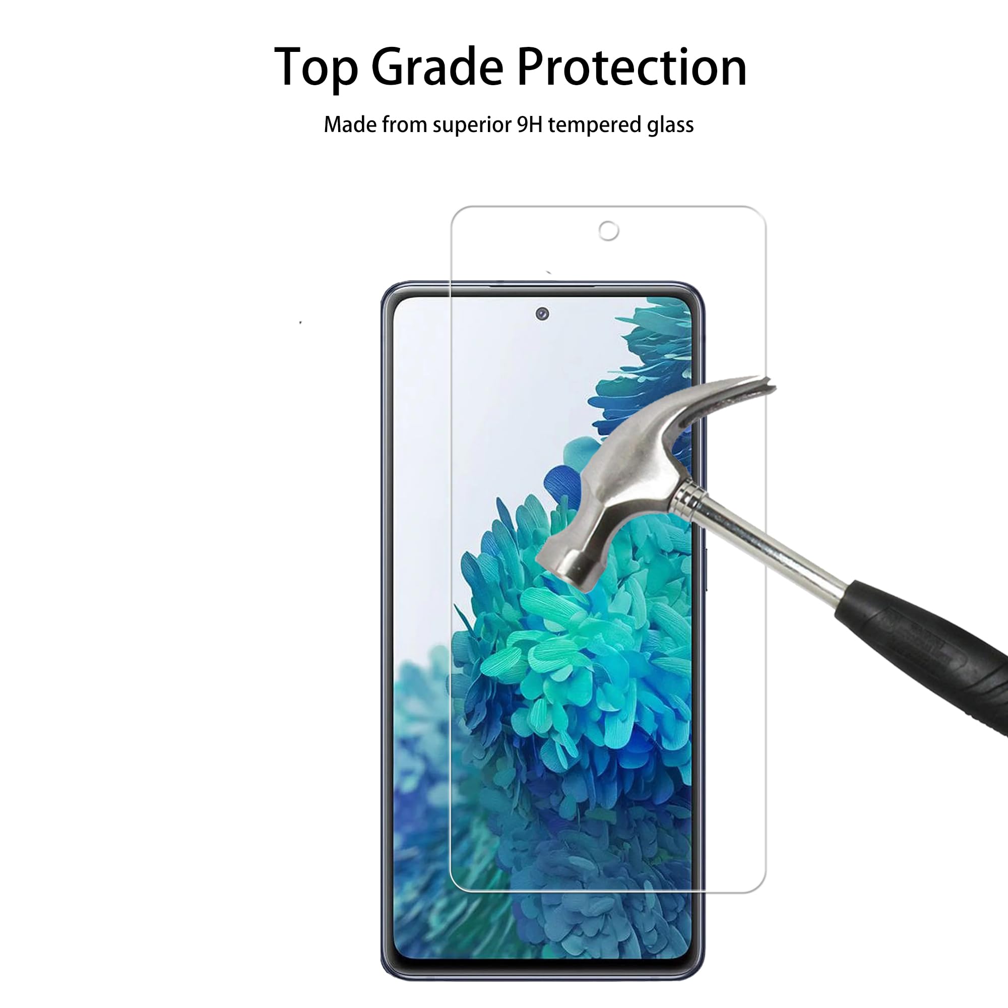 Hkkais Screen Protector For Samsung Galaxy S20 Fe 5G Tempered Glass Film 2 Pack With Camera Lens Protector 2 Pack With Easy Alig