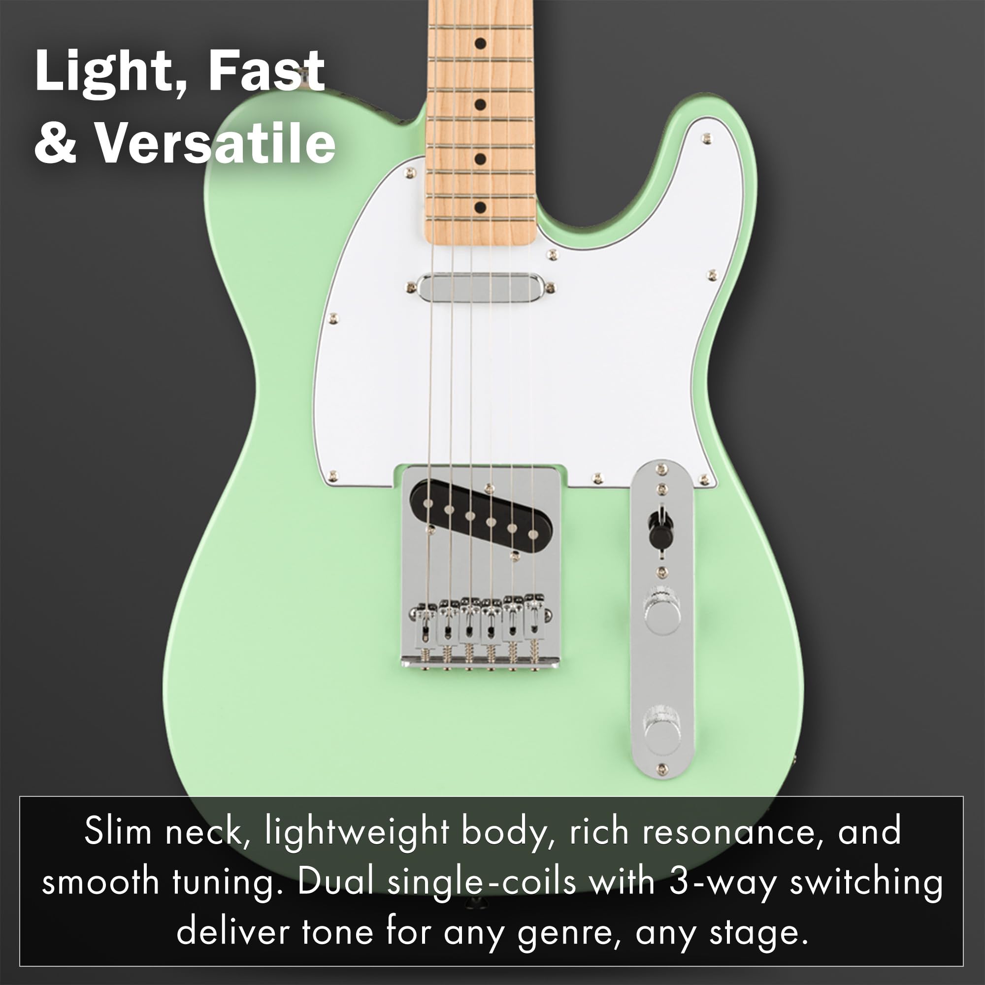 Fender Affinity Series Telecaster - Surf Green Bundle With Frontman 10G Amplifier, Gig Bag, Tuner, Instrument Cable, Strap, Pick