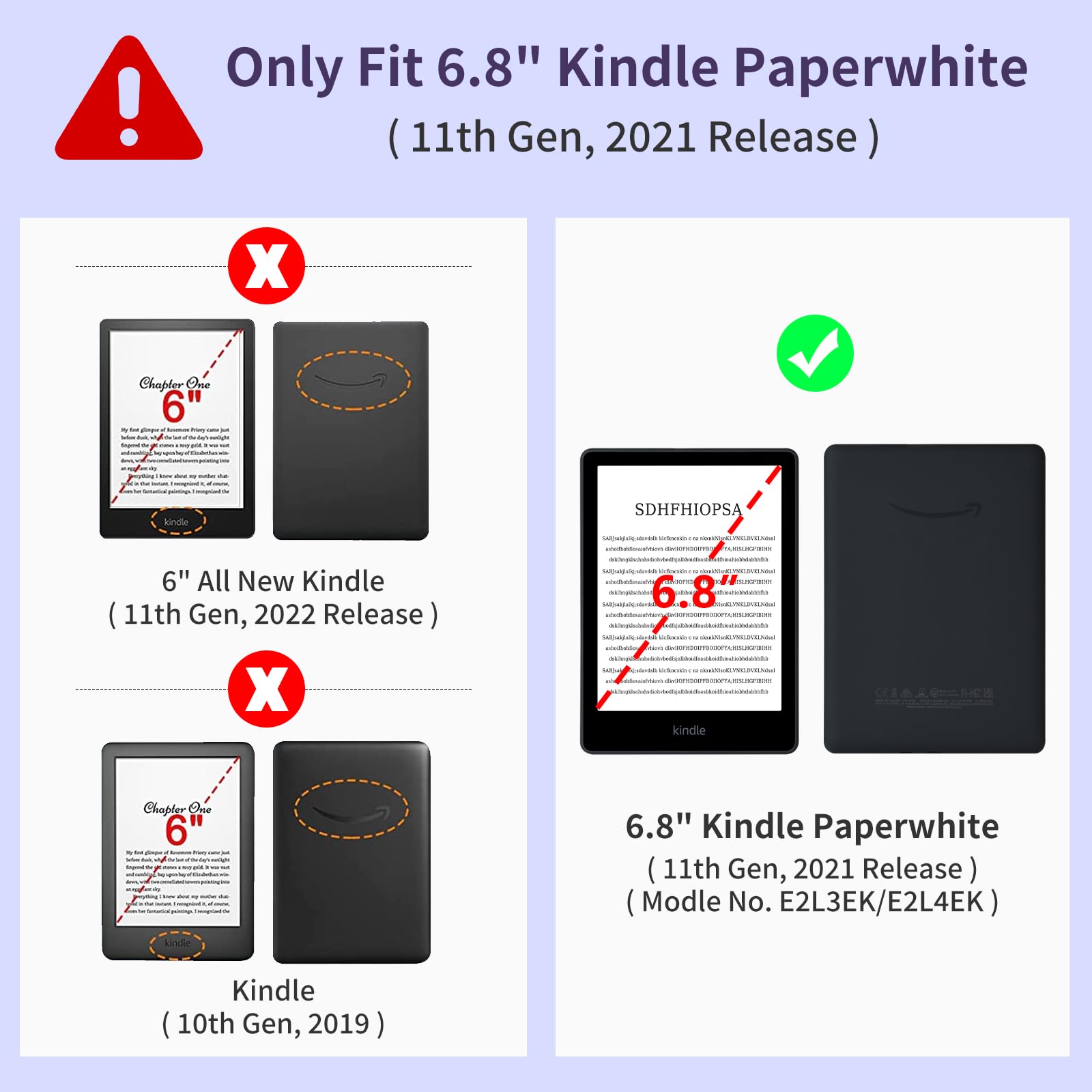 Hotbag Clear Kindle Case For 6.8 All New Kindle Paperwhite 11Th Generation 2021 And Signature Edition Tpu Back Cover, Ultra Slim