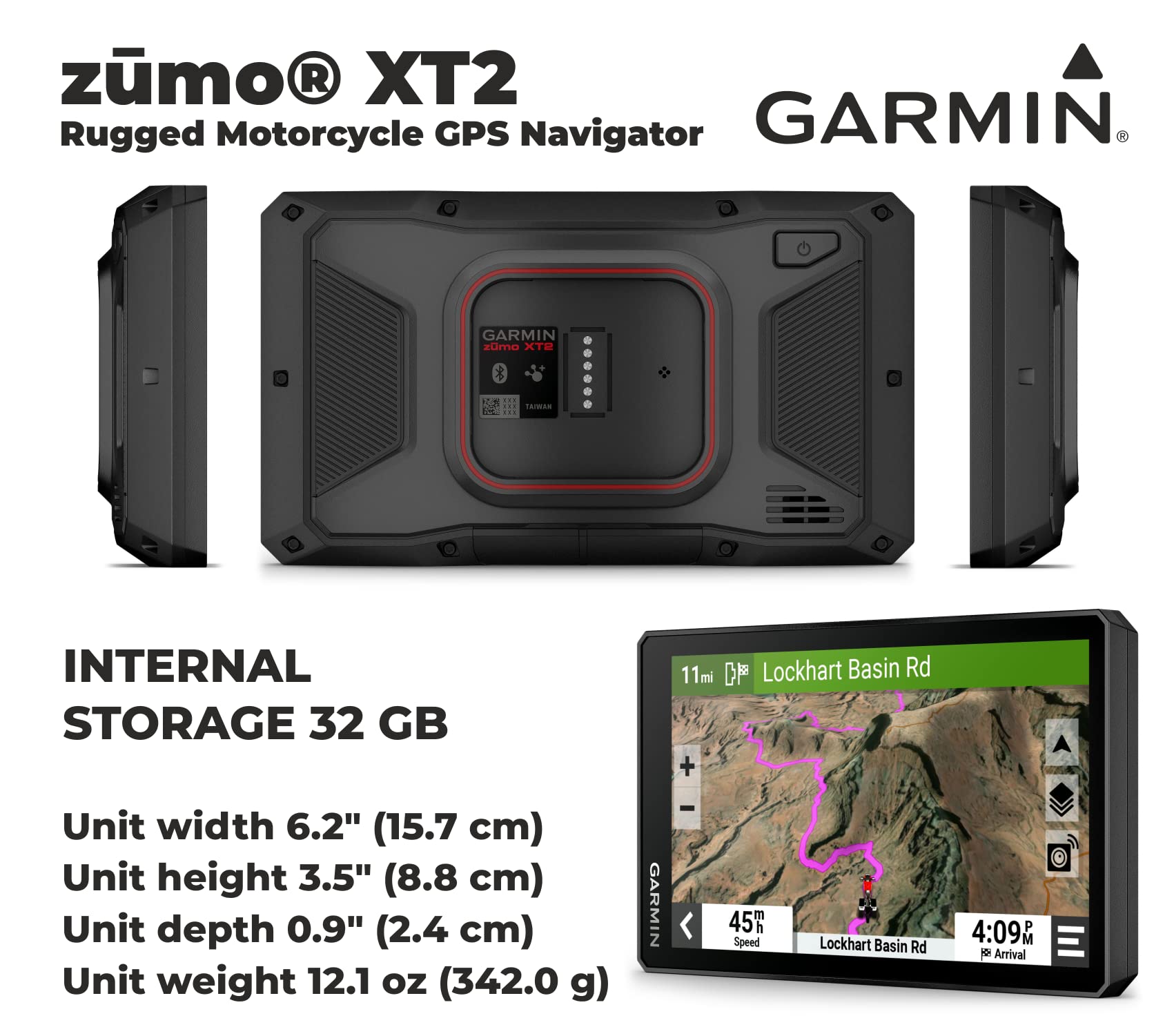 Wearable4U - Garmin Zumo Xt2 Mt-S Rugged Motorcycle Bike Gps Navigator, 6In Sunlight-Readable Display With Power Pack Bundle