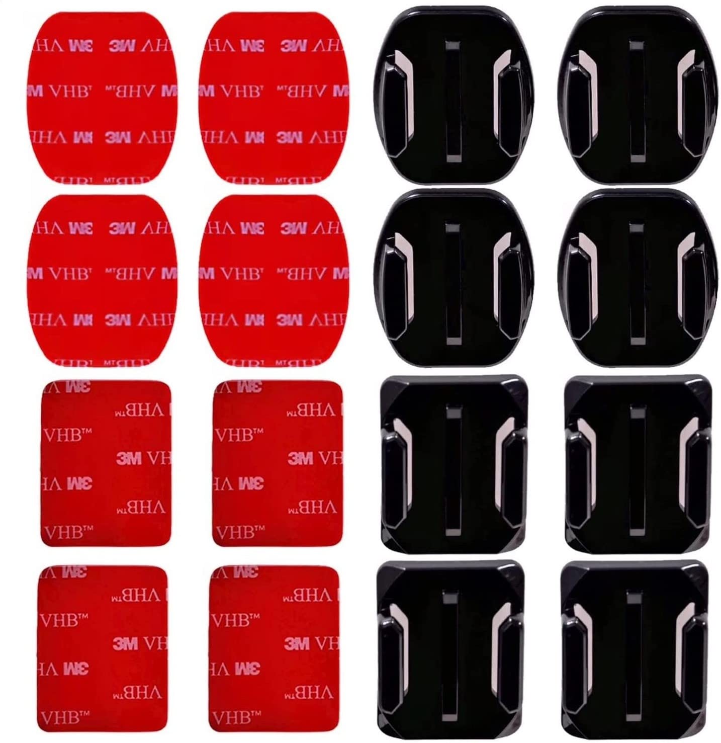 Vizemo16Pcs Adhesive Mounts Helmet Gopro Helmet Adhesive Sticky Mounts Flat Curved 3M Mount Compatible With Gopro Hero 10, 9, 8, 7, 6, 5, 4, 3, 2, 1 And Other Action Camera(16 Pack)