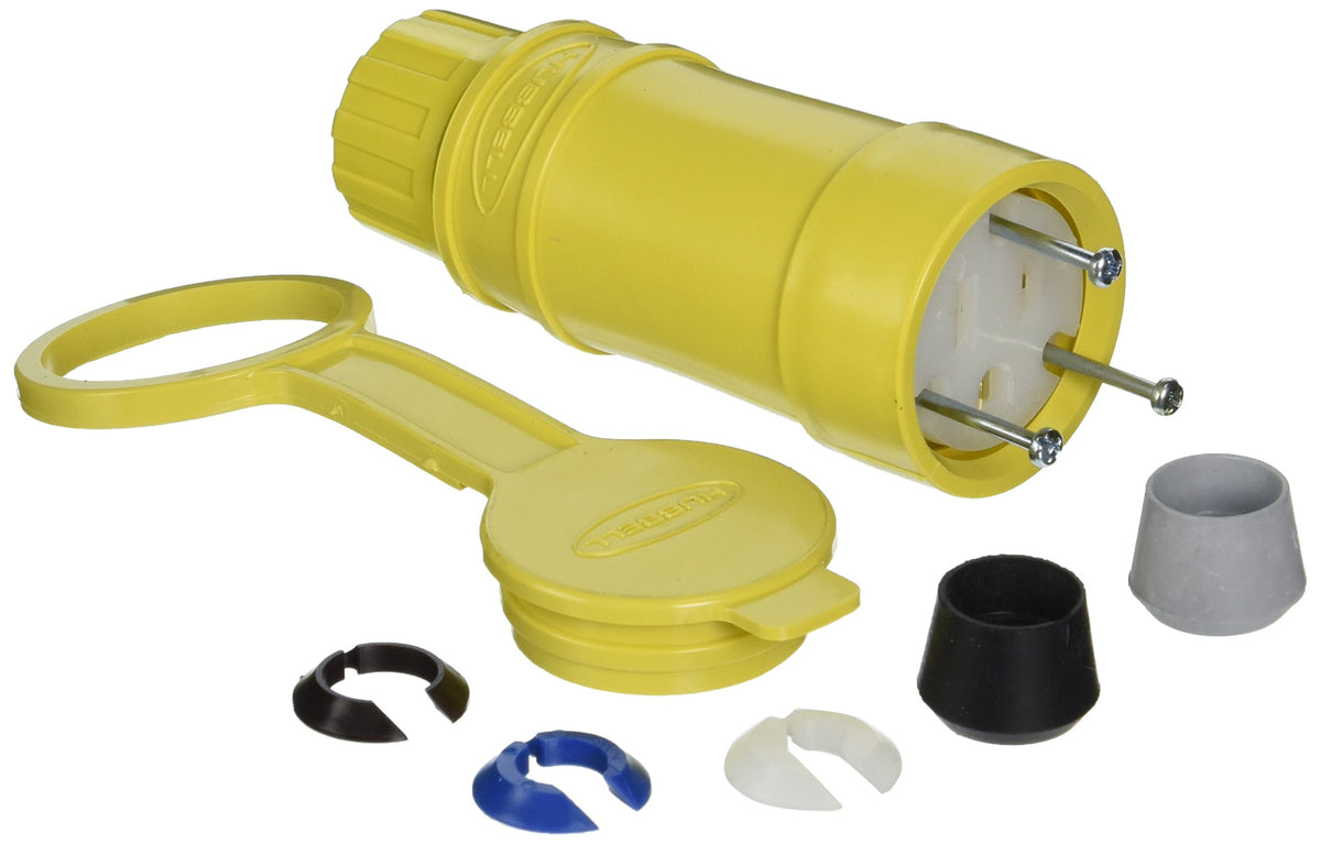 Coleman Cable 05993 Replacement Yellow Nema 5 15R 15 Amp Watertight Cord End, Female Outlet