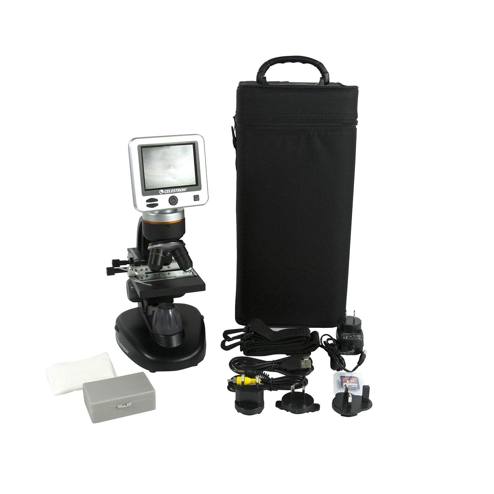 Celestron - Lcd Digital Microscope Ii - Biological Microscope With A Built-In 5Mp Digital Camera - Adjustable Mechanical Stage -