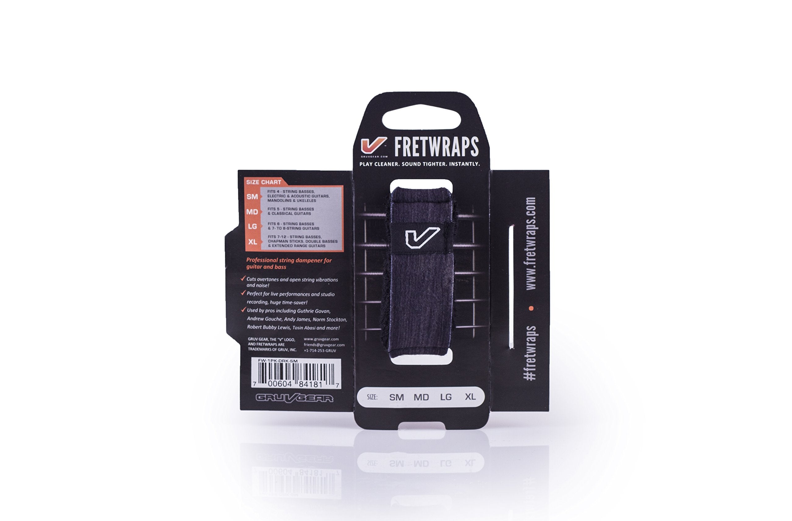 Gruv Gear Fretwraps Wood 'Ebony' String Muter 1 Pack , Medium, Ebony Wood