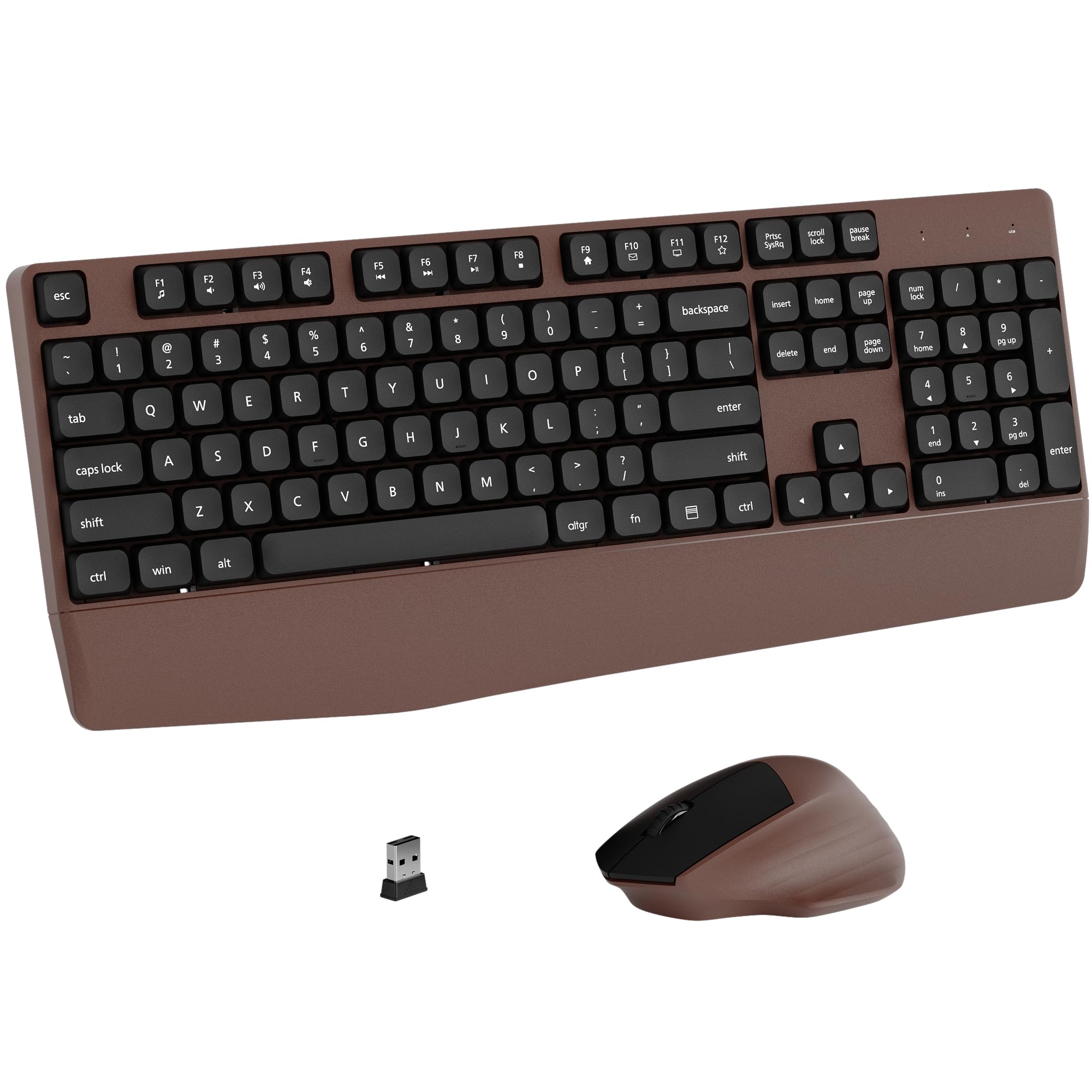 Links9+ Ergonomic Wireless Keyboard and Mouse Combo(Coffee)