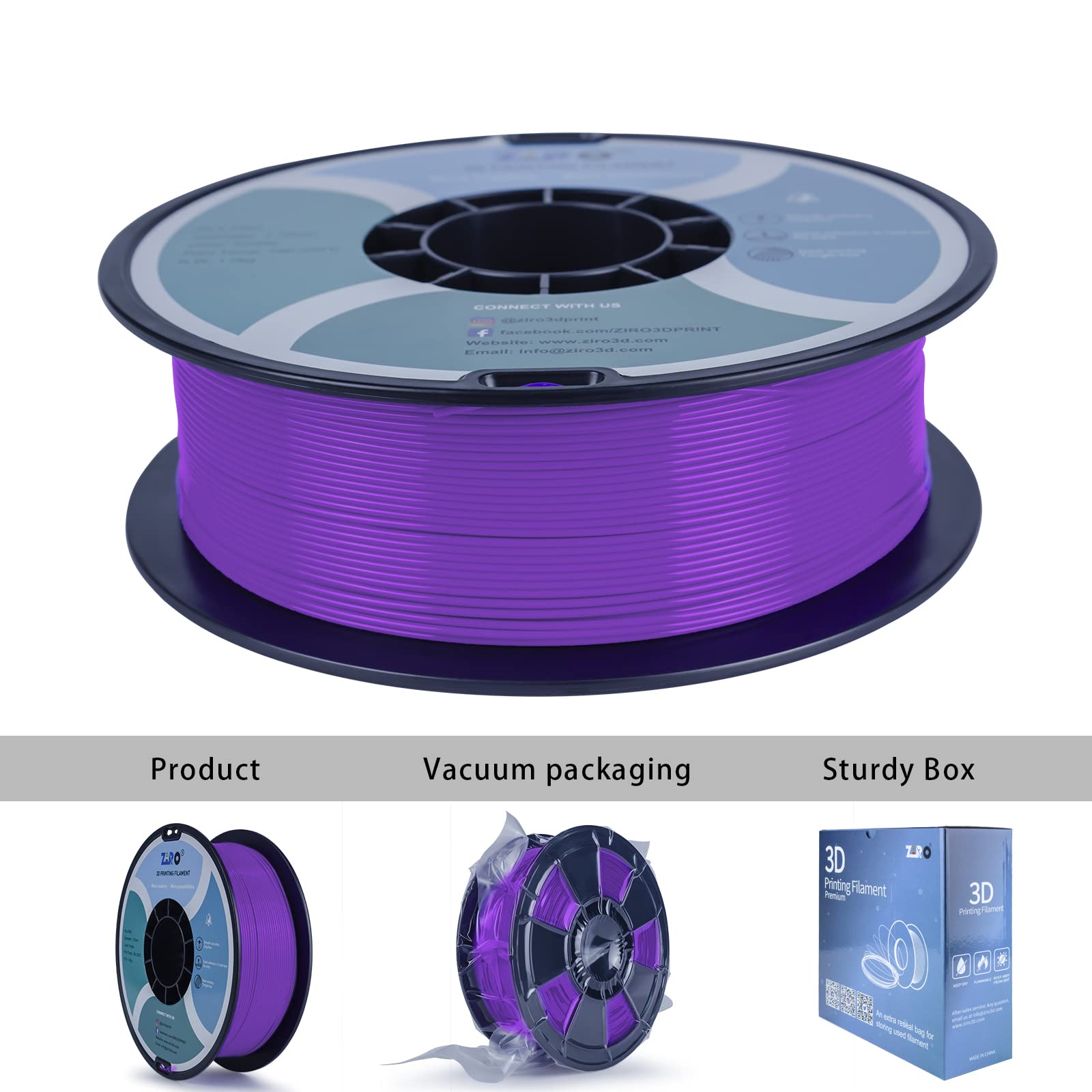 Ziro Pla Filament 175Mm,3D Printer Filament Pla Pro Basic Color Series 175Mm 1Kg(22Lbs), Dimensional Accuracy +  003Mm,Purple