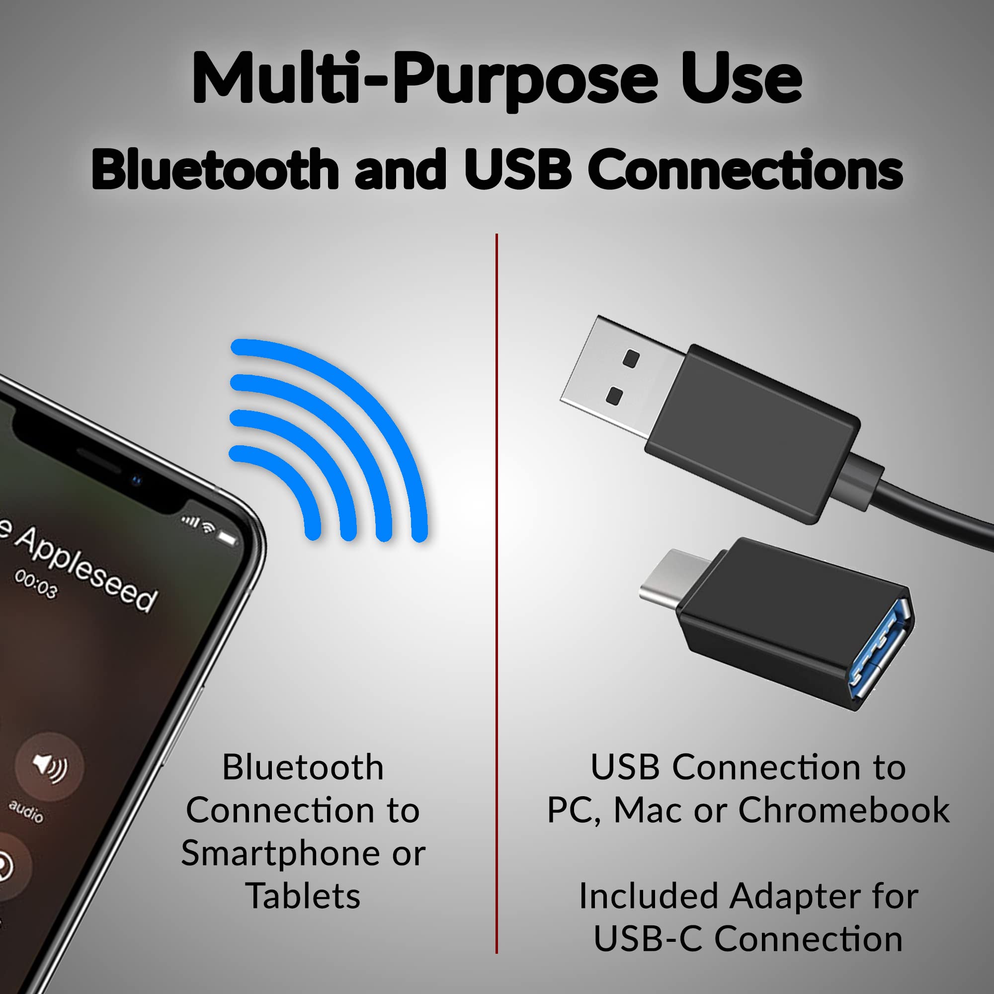 Cyber Acoustics Usb & Bluetooth Speaker Bar (Ca-2890Bt) - Usb Powered Speaker With Speakerphone For Pc And Bluetooth To Simultan
