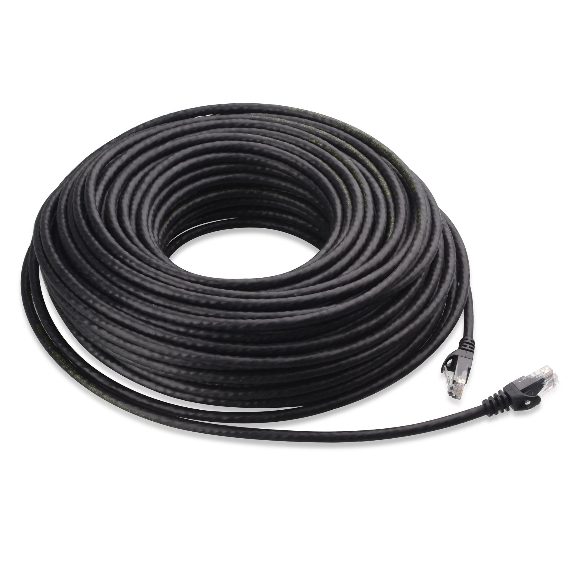 Cable Matters 10Gbps Snagless Long Cat 6 Ethernet Cable   125ft, Cat 6 Cable, Cat6 Cord, Ethernet Cord, Black