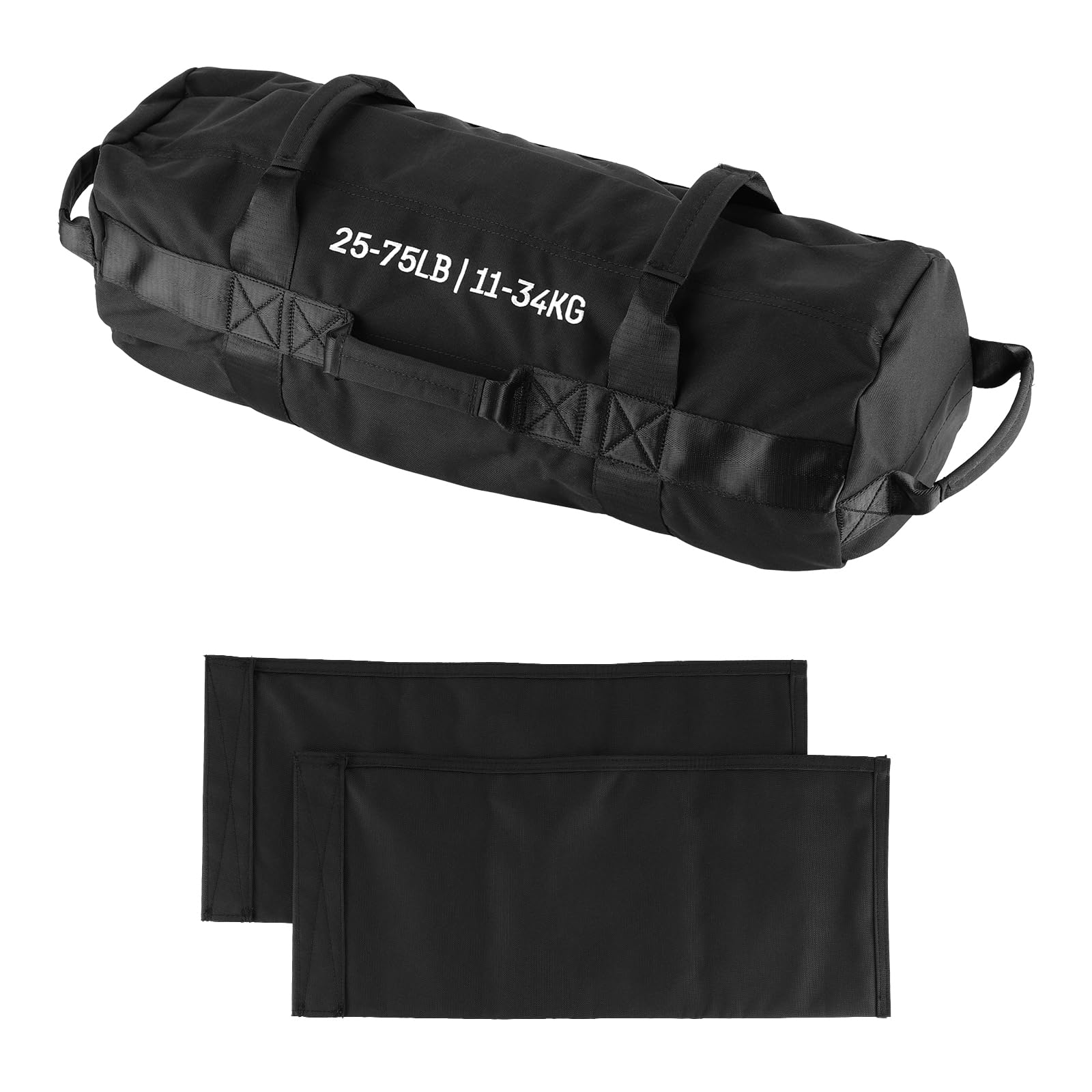 Sandbags for Working Out with Handles, 25-75 LB Adjustable Fitness Sandbags with 2 Unfilled Inner Bag, Heavy Duty Sand Bags for