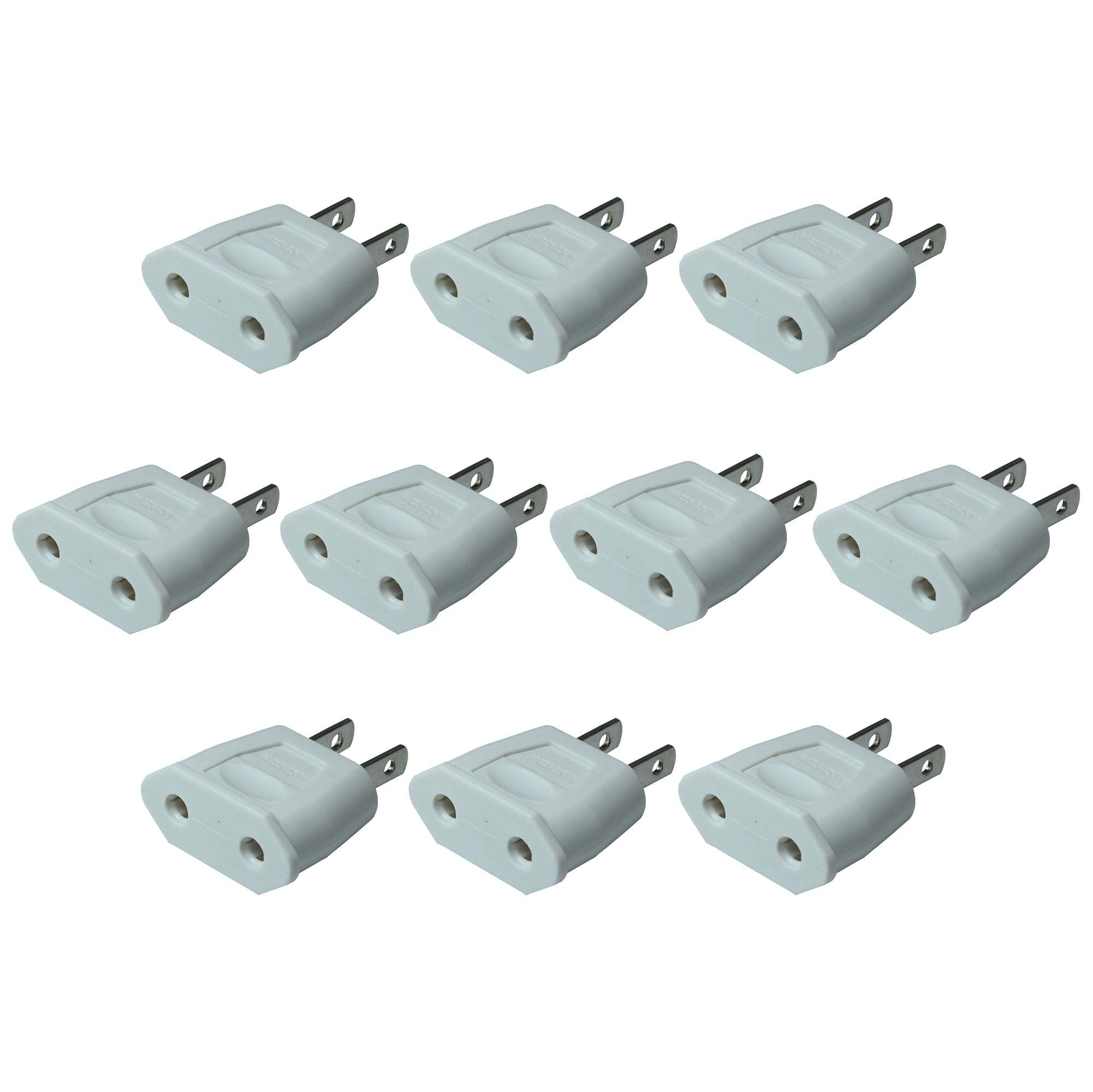 10Pcs/Lot Top Eu Euro Europe To Us American Usa Power Ac Wall Plug Converter Travel Adapter Home Use Adaptor Electrical Socke(Wh