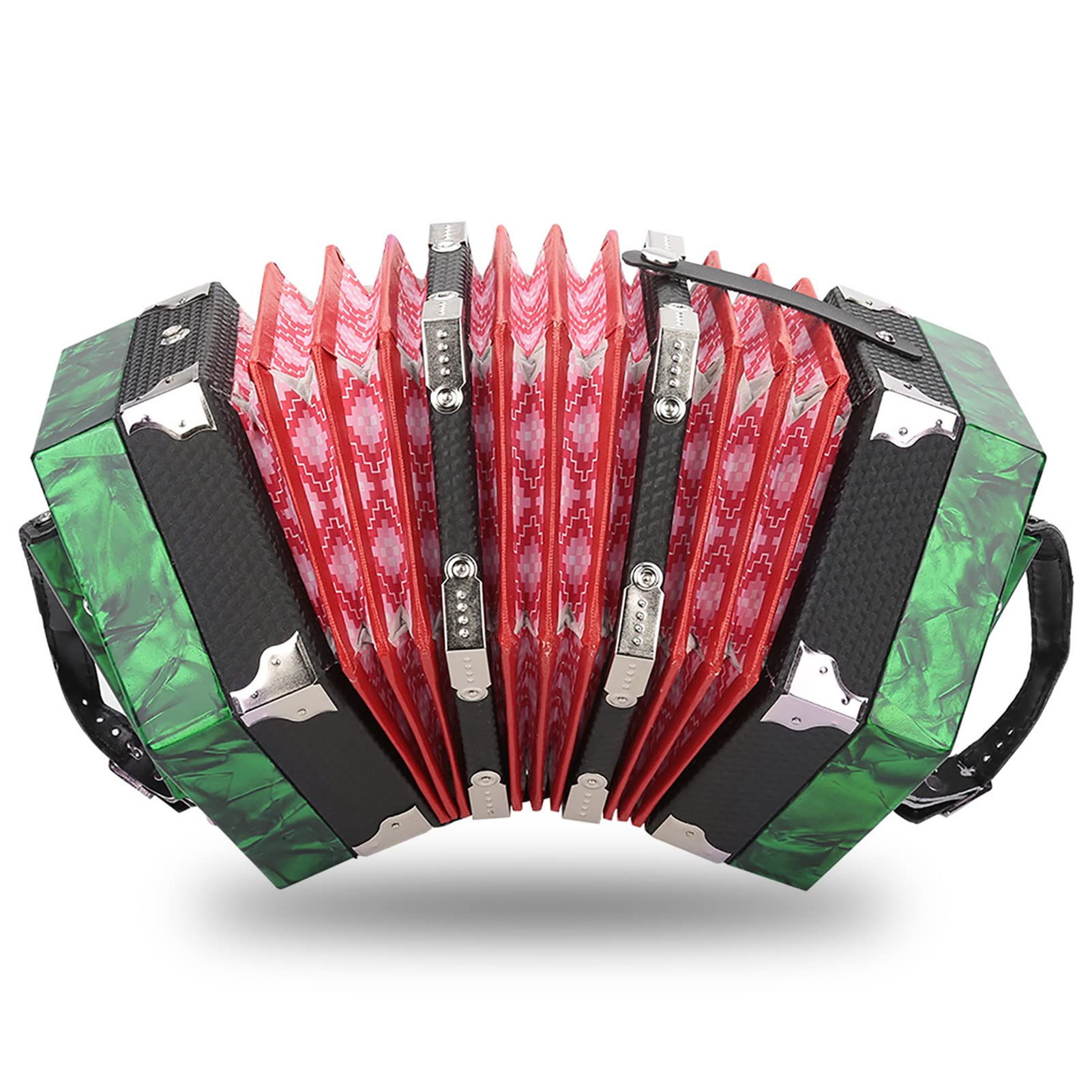 Gaeirt Professional Concertina, 20 Buttons Accordion With Strap And Carrying Bag Beginner Musical Instrument For Daily Practice