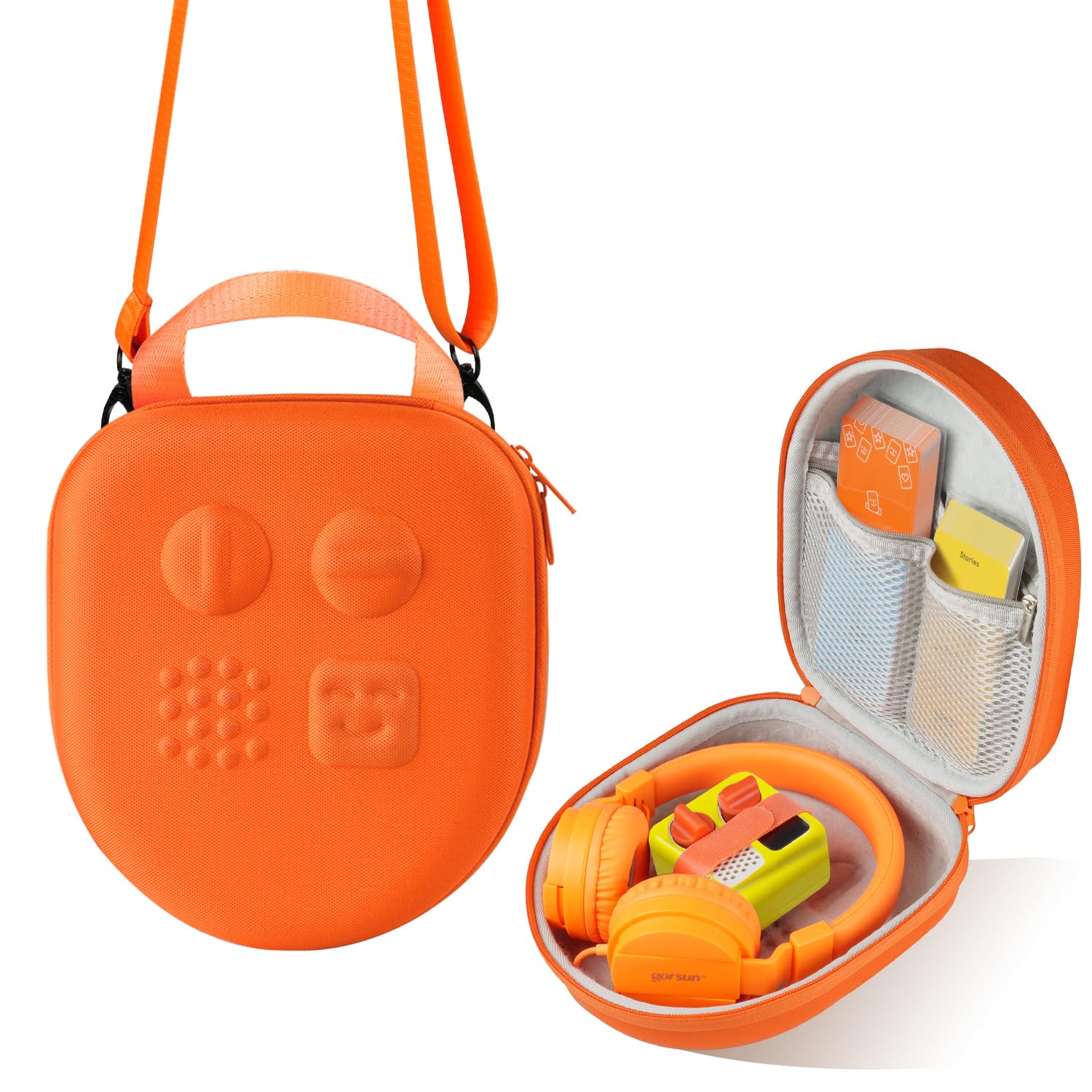 Sarlar Hard Travel Case Compatible With Yoto Mini (2024 Edition) & Accessories, Carrying Case With Shoulder Strap Holds Kids Aud