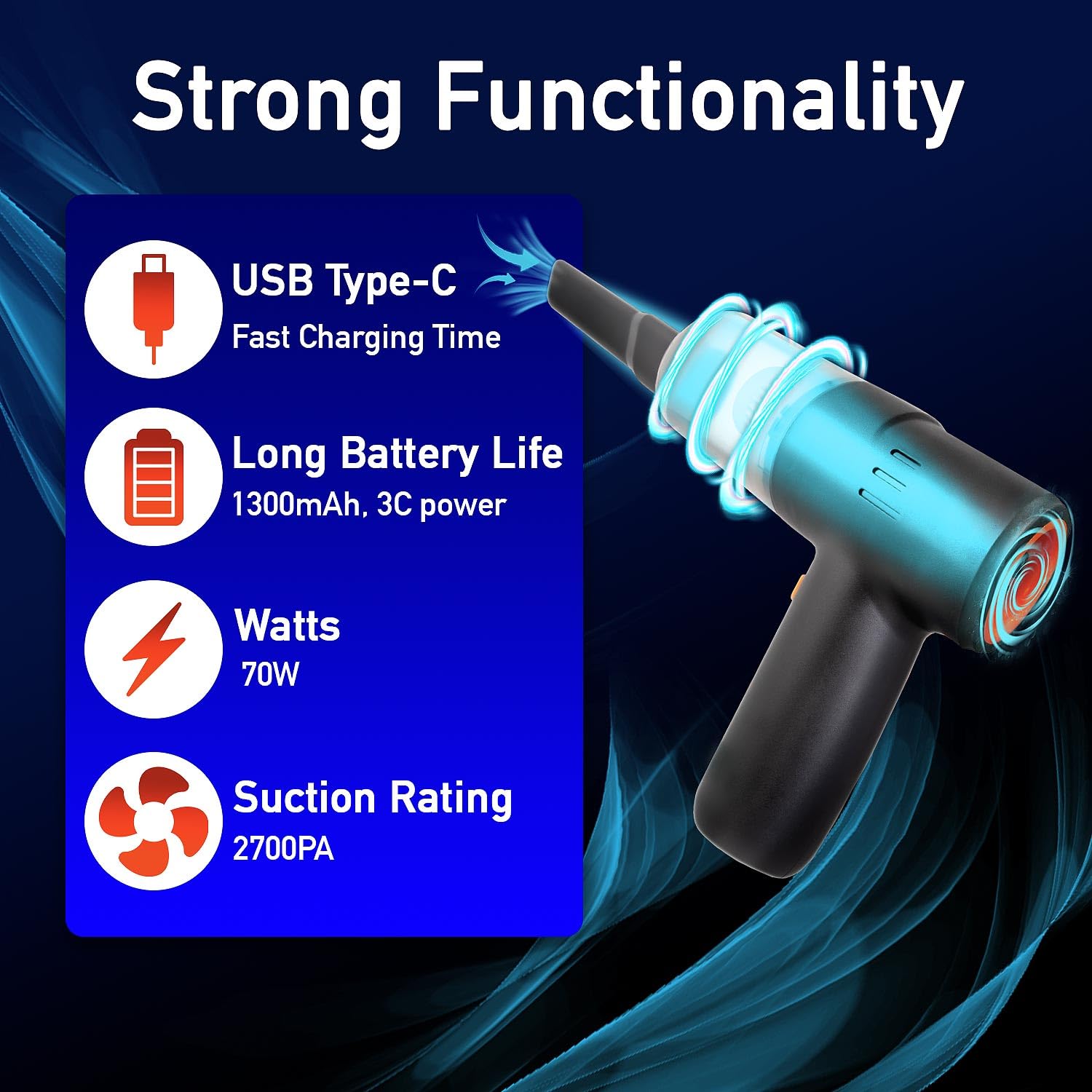 Pocket Vac Handheld Vacuum Compact Wireless Vacuum Cleaner, Lightweight Hand Held Vacuuming For Home Kitchen Car Corner Upholste