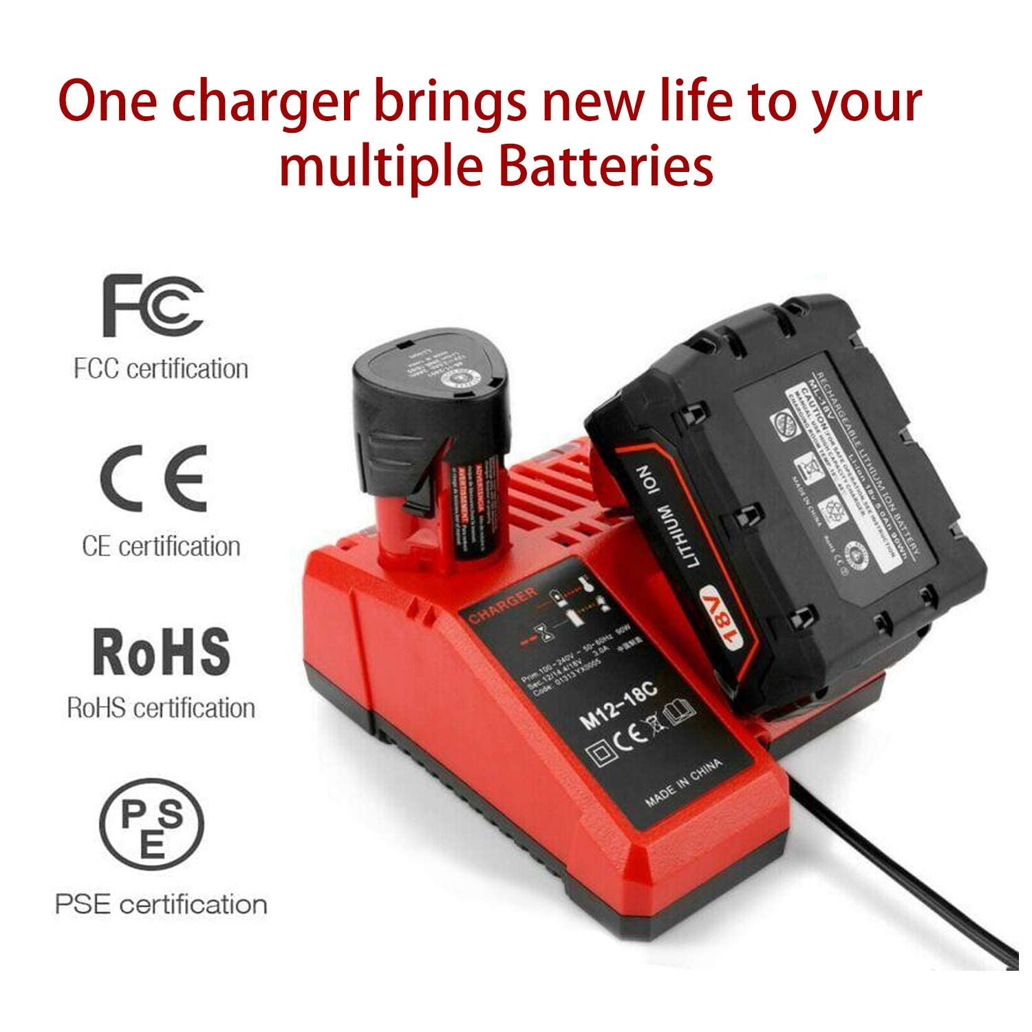 Replacement Charger For Mk12 & For Mk18 Rapid Charger For Mk 12V 18V Xc Lithium Ion Tools Battery Power Charger