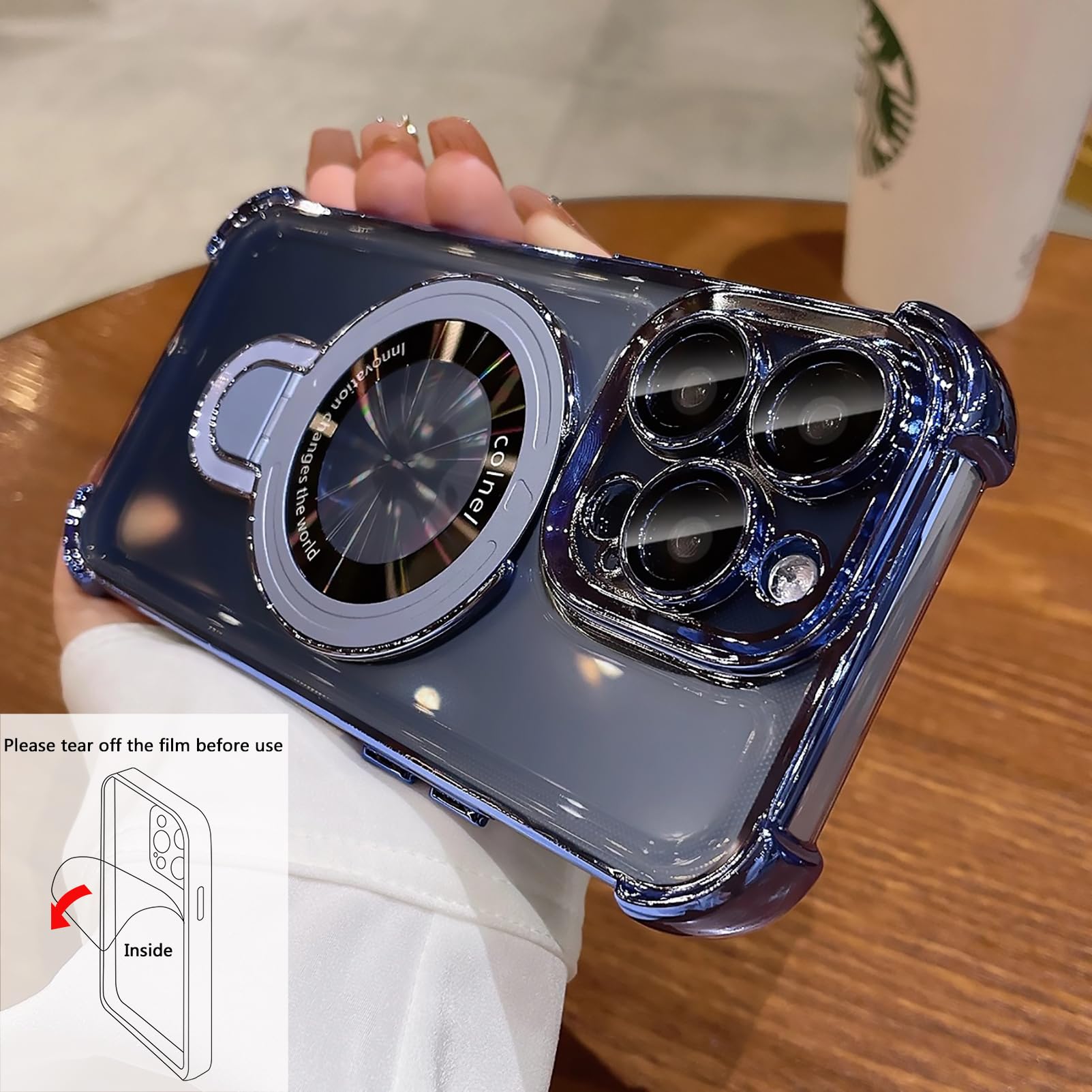 Uioeua For Iphone 13 Pro Case With Magnetic Ring Stand,[Compatible With Magsafe] Four Corners Shockproof [Military Grade Drop Pr