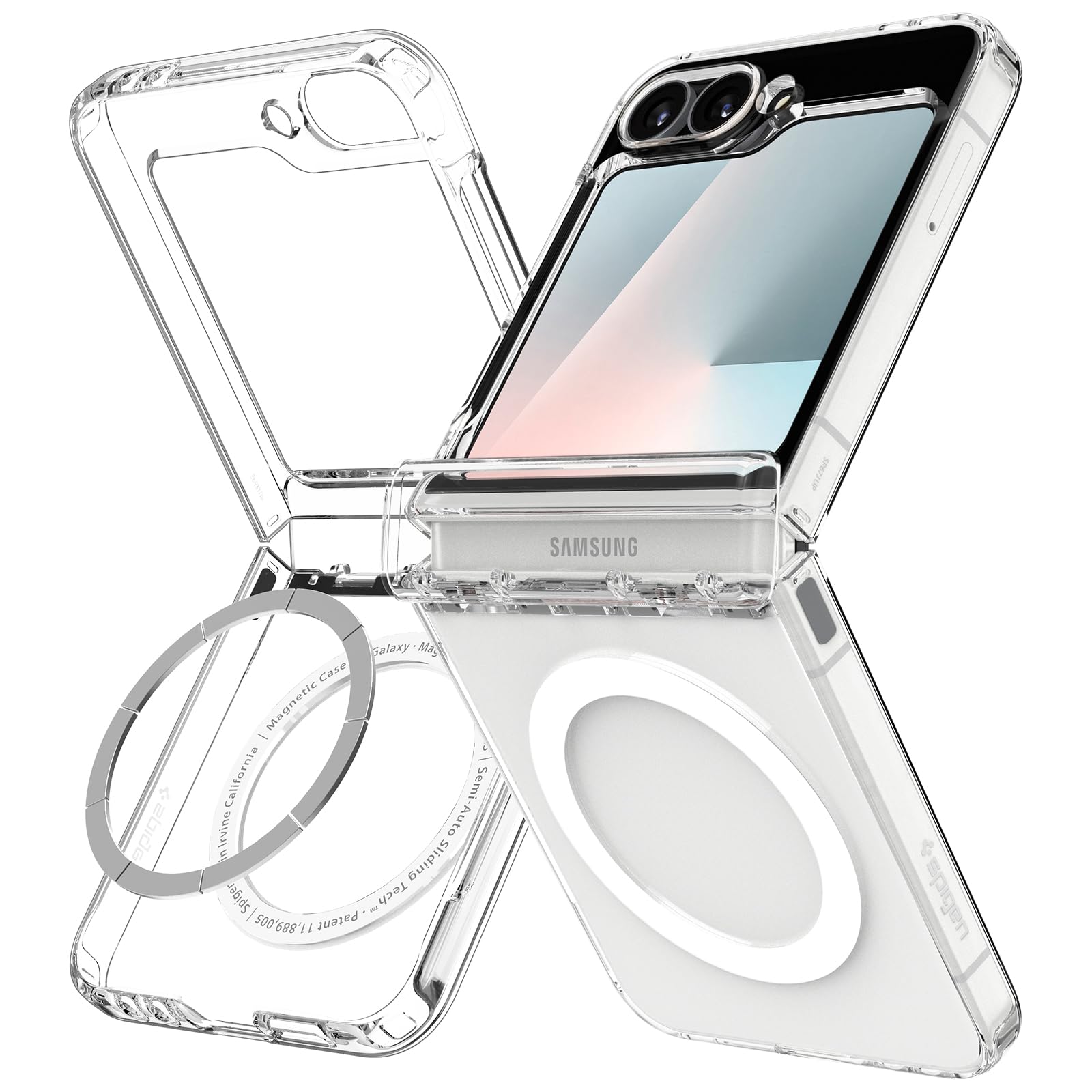 Spigen Ultra Hybrid Pro MagFit for Galaxy Z Flip 7 FE Case and Z Flip 6 Case [Not Compatible with Flip 7] [Anti-Yellowing] - Cle