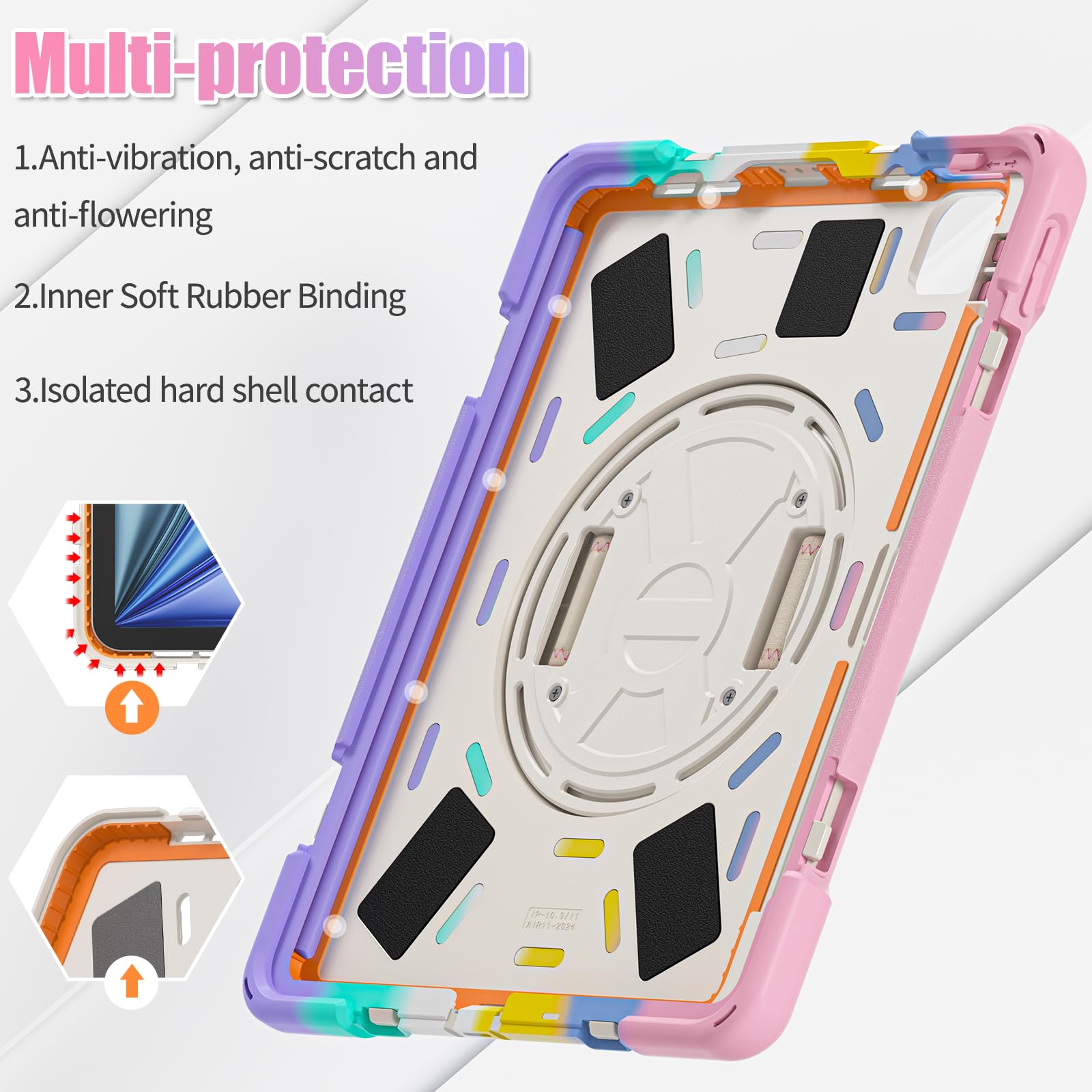 Tsqqst Case For Ipad Air 11 Inch Case M2 2024 6Th Gen For Kids Girls, Ipad Air 5Th/4Th Generation Case 10.9'' W/Screen Protector