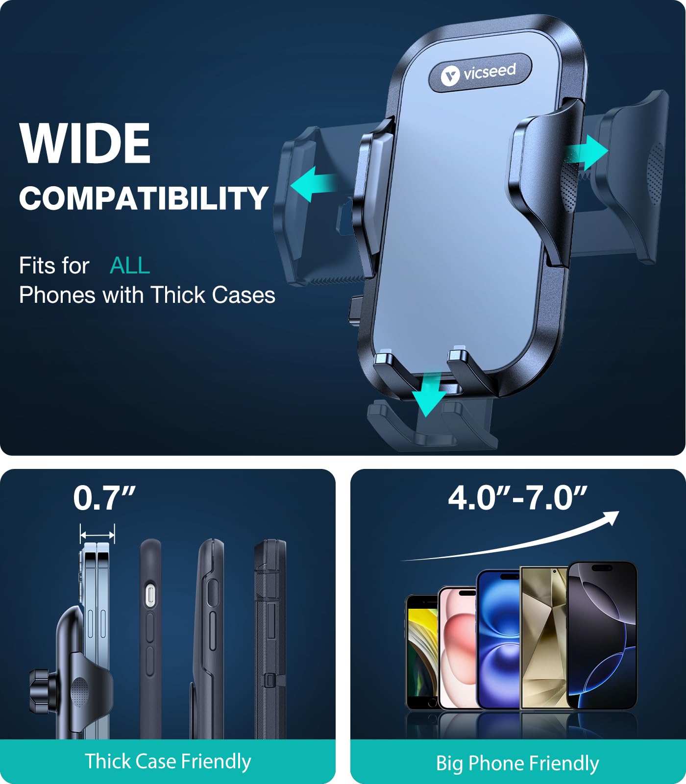 Vicseed [No.1 Powerful Suction] [Rally Racing Grade Stability] Phone Holders For Your Car 2024 Upgraded Car Phone Holder Mount T