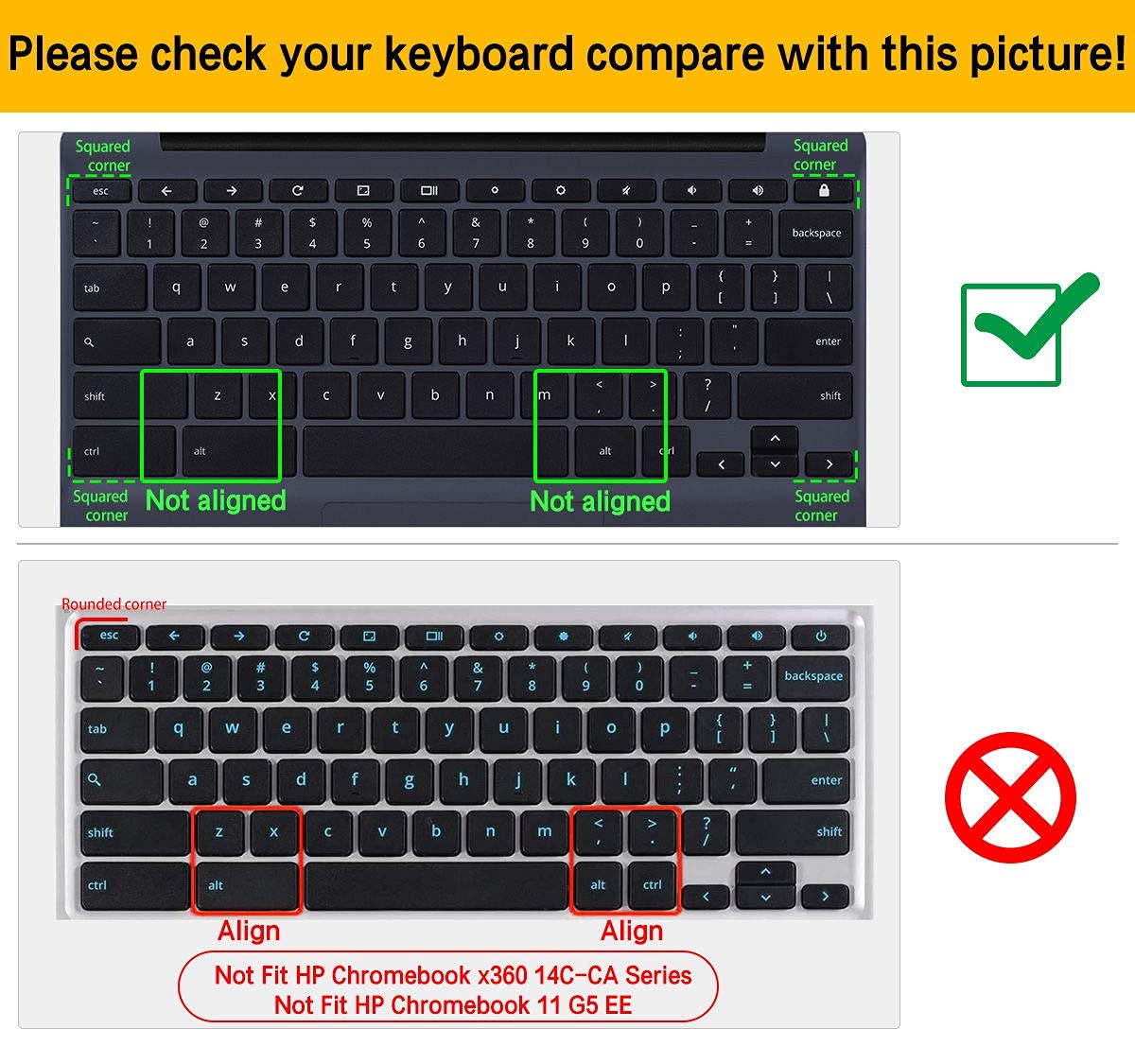 2 Pack Keyboard Cover For Hp 14 2 In 1 Touchscreen Chromebook, Hp Chromebook X360 14 Db Ca Ak 14A Na/ 14B Ca Series, Hp Chromebo