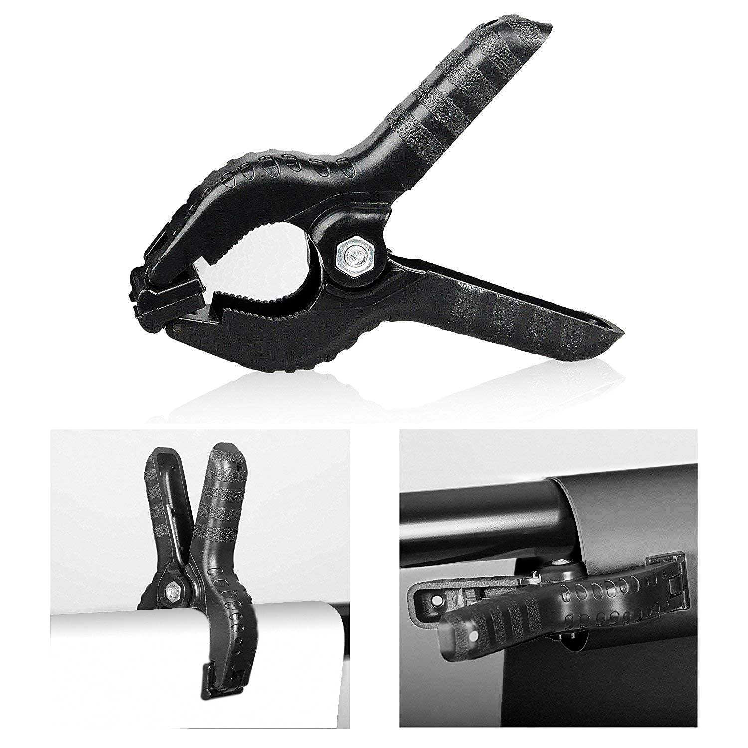 Hyj Inc Photo Background Support System With 8.5 X 10Ft Backdrop Stand Kit, 100% Cotton Muslin Backdrop (White Black),Clamp, Car