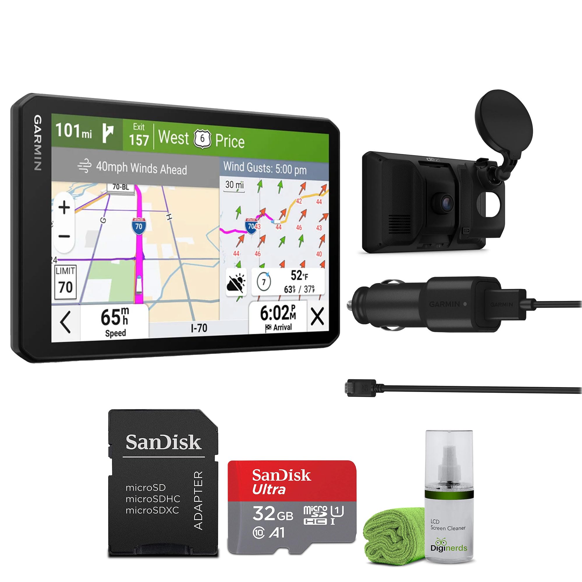 Garmin Dezl Cam OTR725 GPS Truck Navigator with Dash Cam 7 Large Display Touchscreen, Commercial GPS Navigation for Semi Trucker