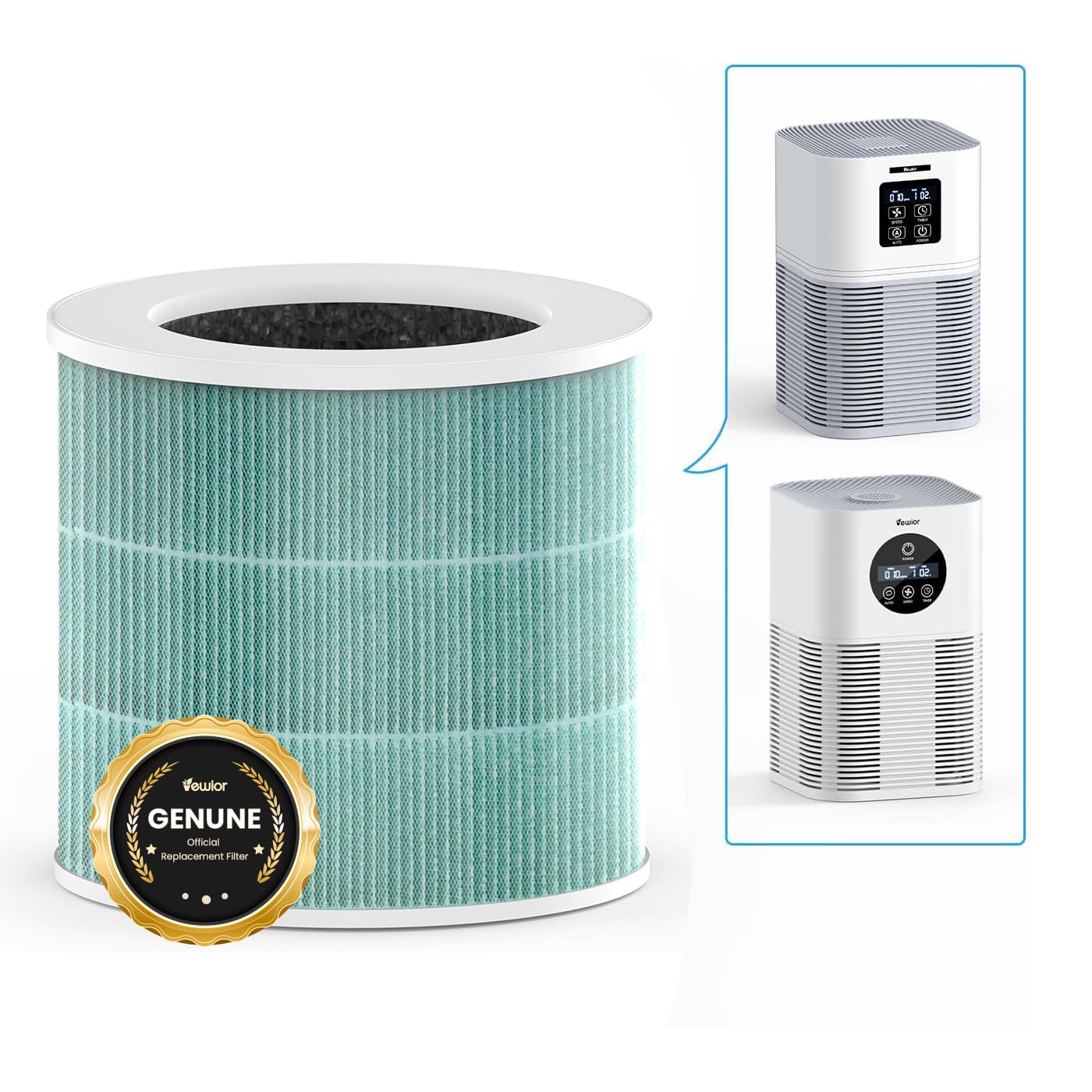 Vewior A1 Official Replacement Filter H13 True Hepa Air Purifier Filter, Compatible With Vewior Hqsc 50 Hqkj 80 A1 A1W Air Purif
