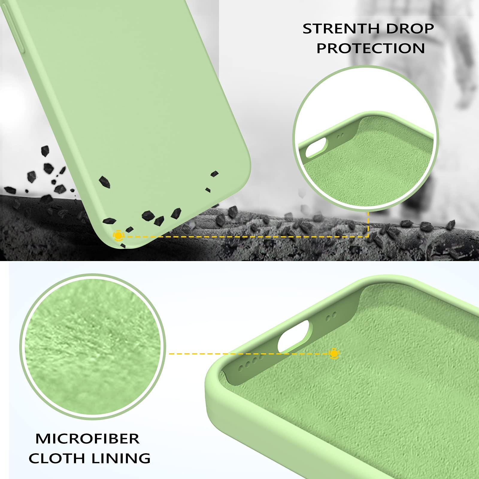 Guagua Compatible With Iphone 13 Mini Case Liquid Silicone Soft Gel Rubber Slim Thin Microfiber Lining Cushion Texture Cover Sho