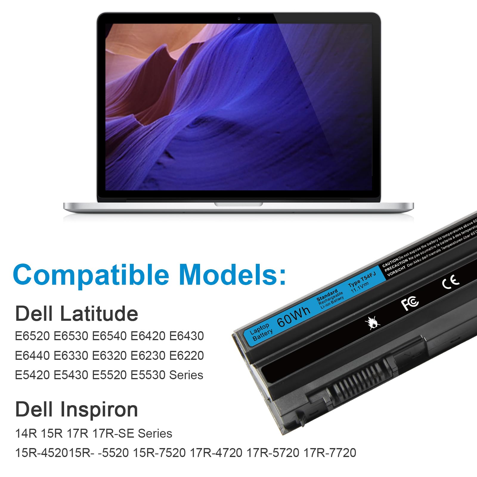 T54Fj M5Y0X 8858X Laptop Battery For Dell Latitude E6420 E6520 E6530 E5420 E5520 E5430 E5530 Inspiron 17R 7720 17R Se 7720 17R 5