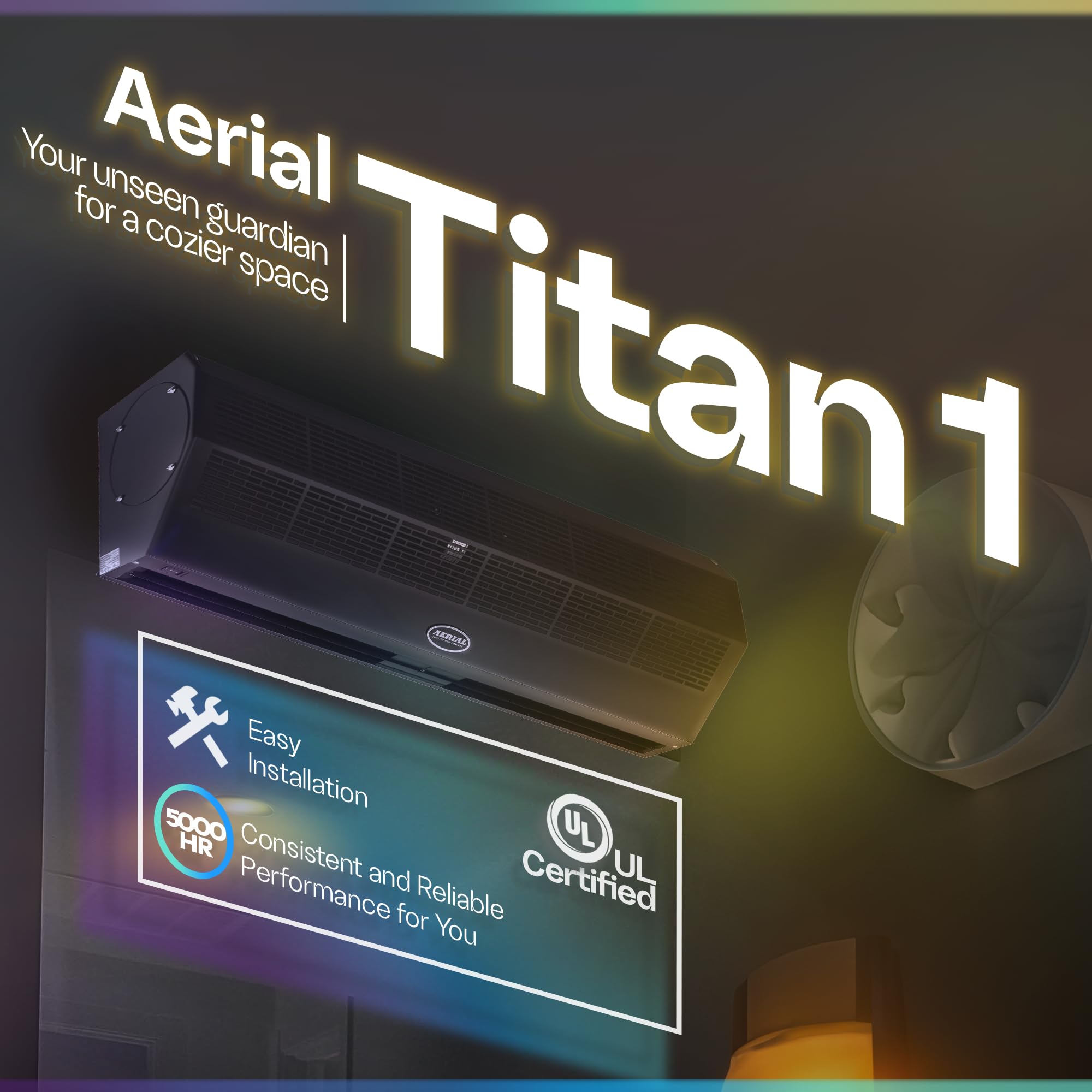 Durasteel Wall Mounted Air Curtain Fan   Dark 36 Inch Air Door   Ul Certified Heavy Duty   Commercial Super Power Indoor Over Do