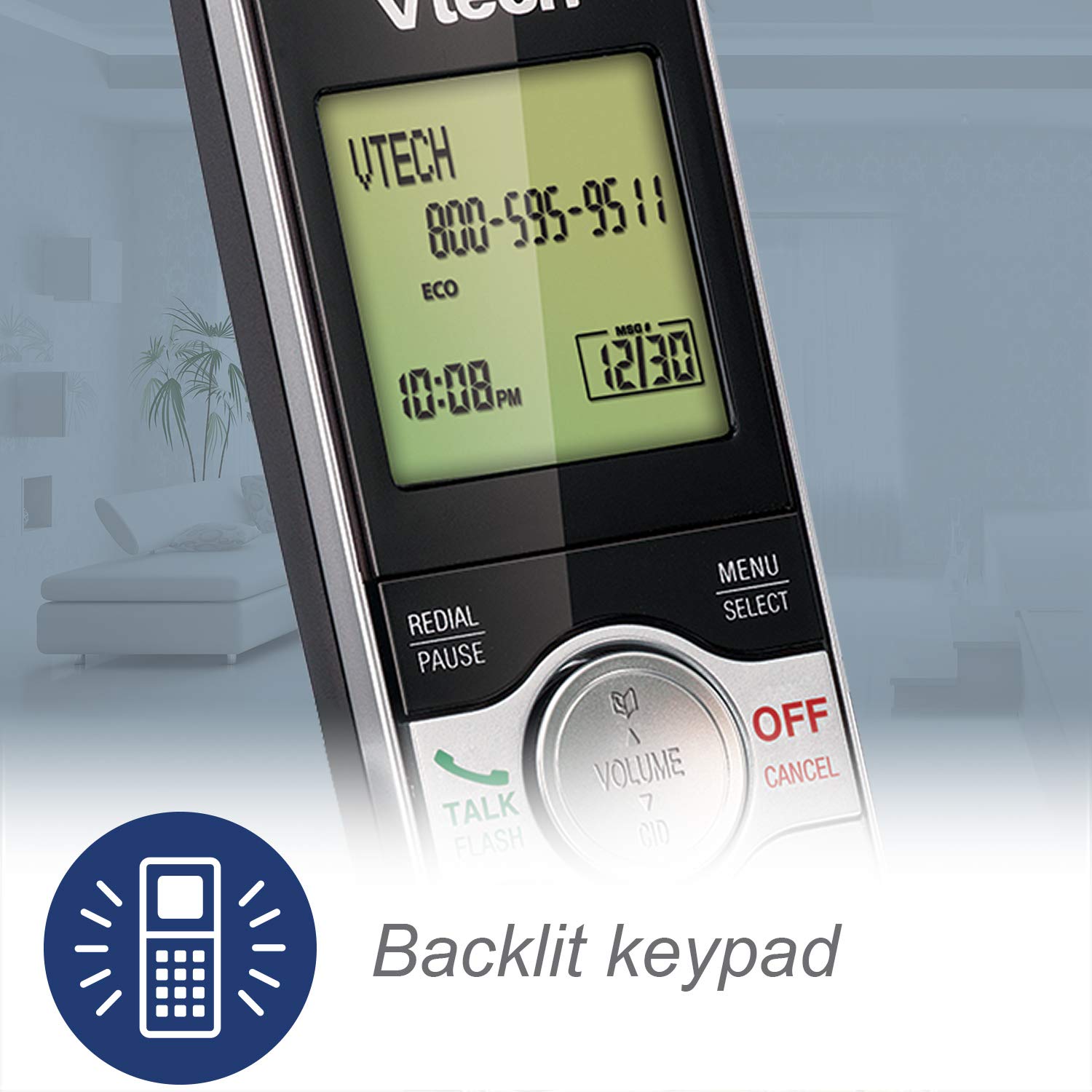 Vtech Cs6909 Accessory Cordless Handset For Vtech 6919 X Or 6929 X Series Cordless Phone Systems, Silver/Black