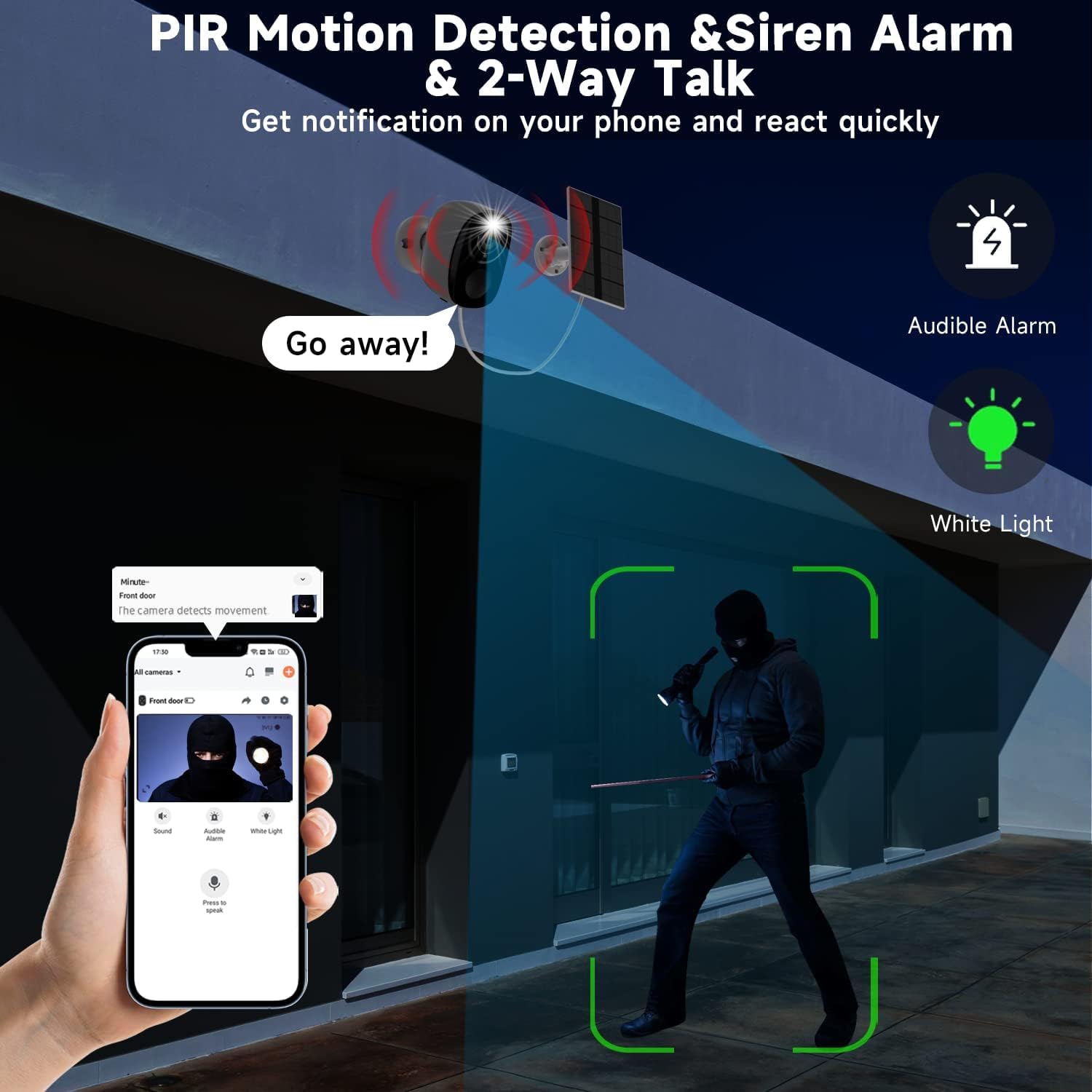 Security Cameras Wireless Outdoor 4Pack, 2K Wifi Cameras For Home Security With Solar Panel Battery Powered.Ai Motion Siren, Col