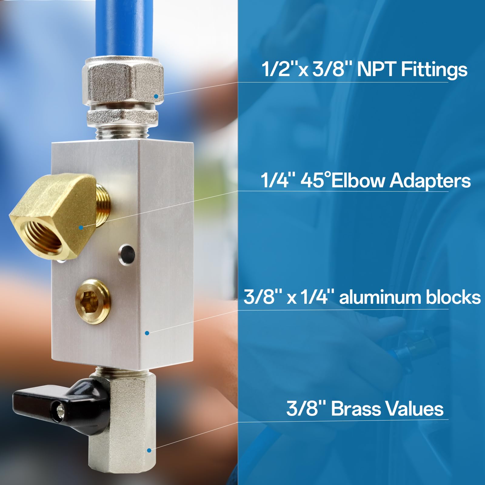 Shop Air Line Kit Compressed Air Piping System 1/2''  150'&260' Hdpe Air Tubing Air Compressor Accessories