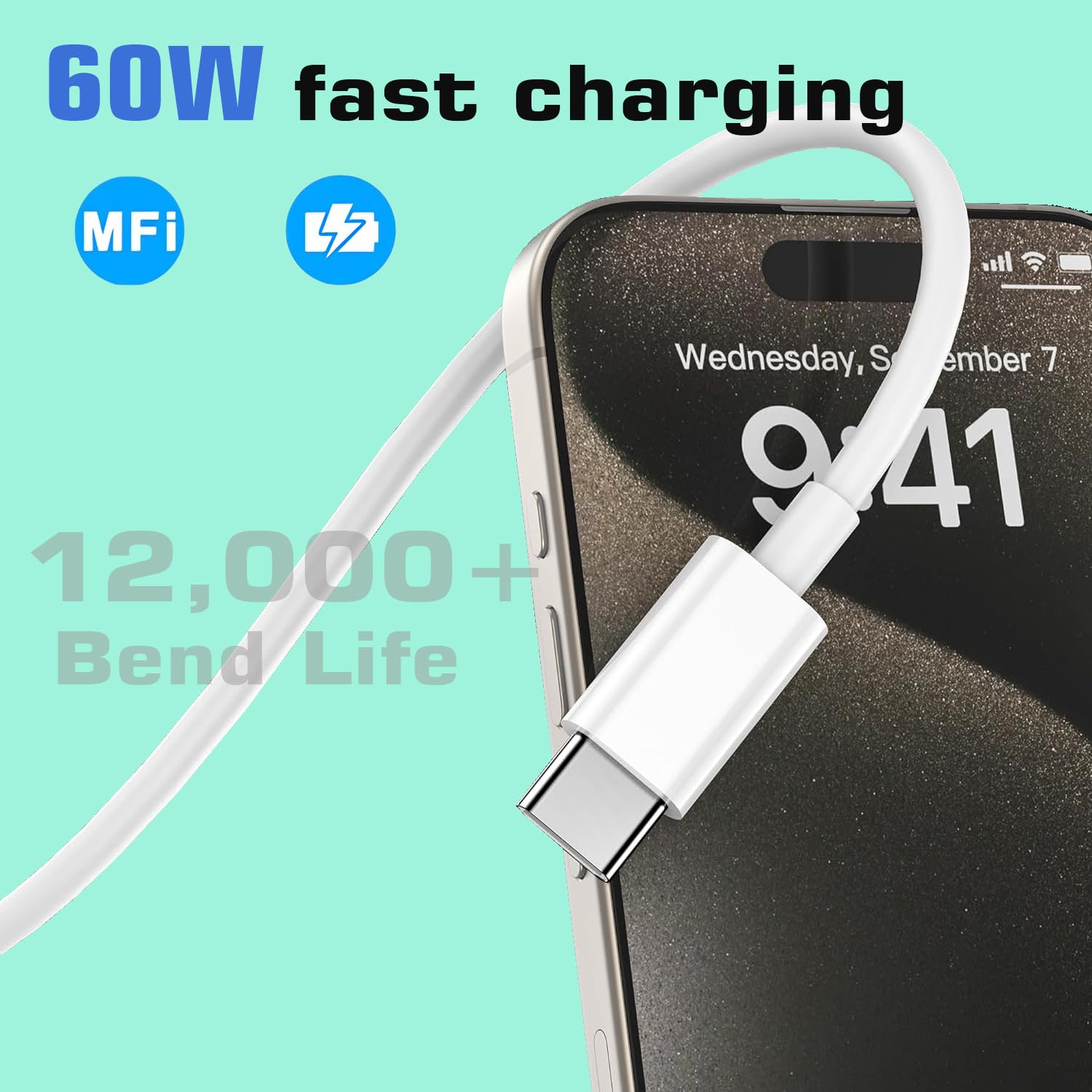 Iphone 15 Charger Fast Charging, 3Pack 20W Usb C Fast Charger Plug 10Ft Usb C To Usb C Cable Cord Compatible Iphone 15/15 Pro/15