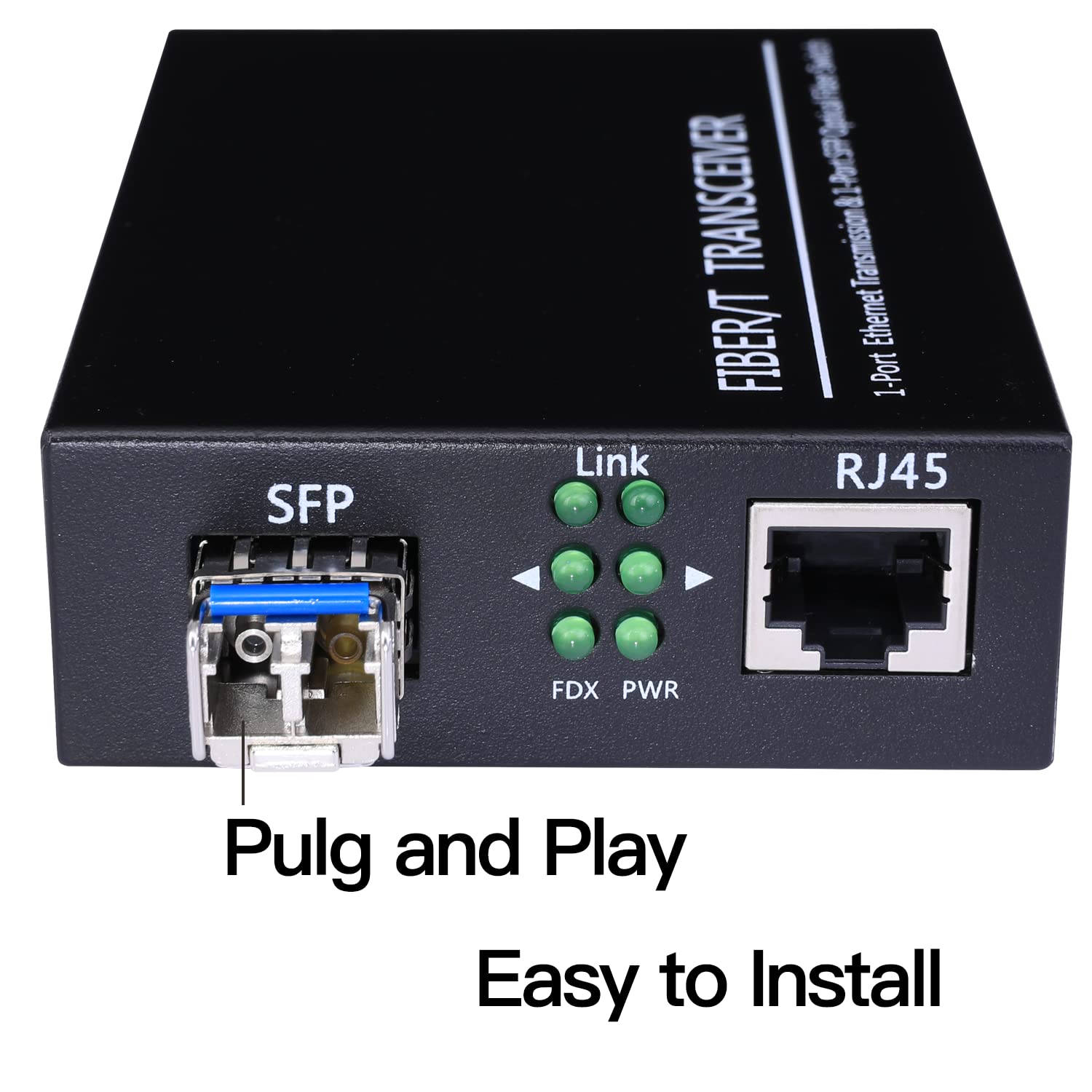 2 Pack 1.25G/S Bidi Gigabit Single Mode Fiber To Ethernet Media Converter With 2Pcs Bidi Sfp Lc Dual Transceiver Module Included