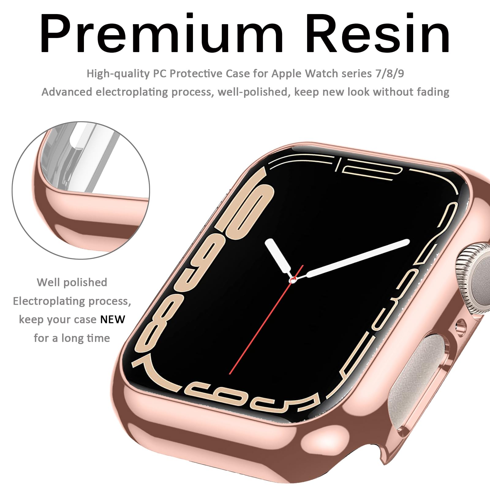 Miimall Compatible Apple Watch Series 8 7 41Mm Case Hard Pc Women Men Full Coverage Ultra Thin Scratch Resistant Bumper Frame Co