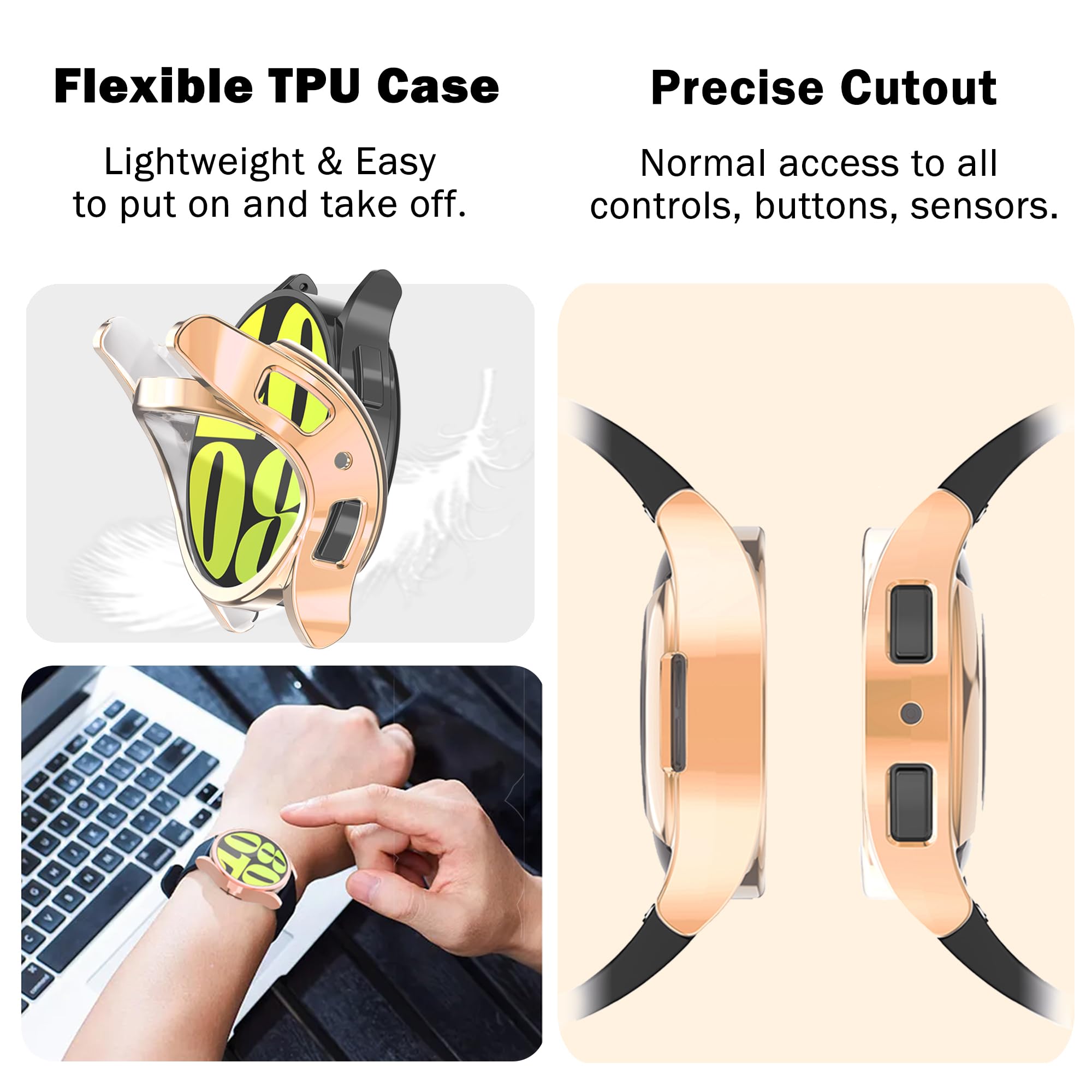 [12 Pack] Yuvike Watch Screen Protector Compatible With Samsung Galaxy Watch 6 44Mm, Soft Tpu Watch Case Full Anti Golpes Protec