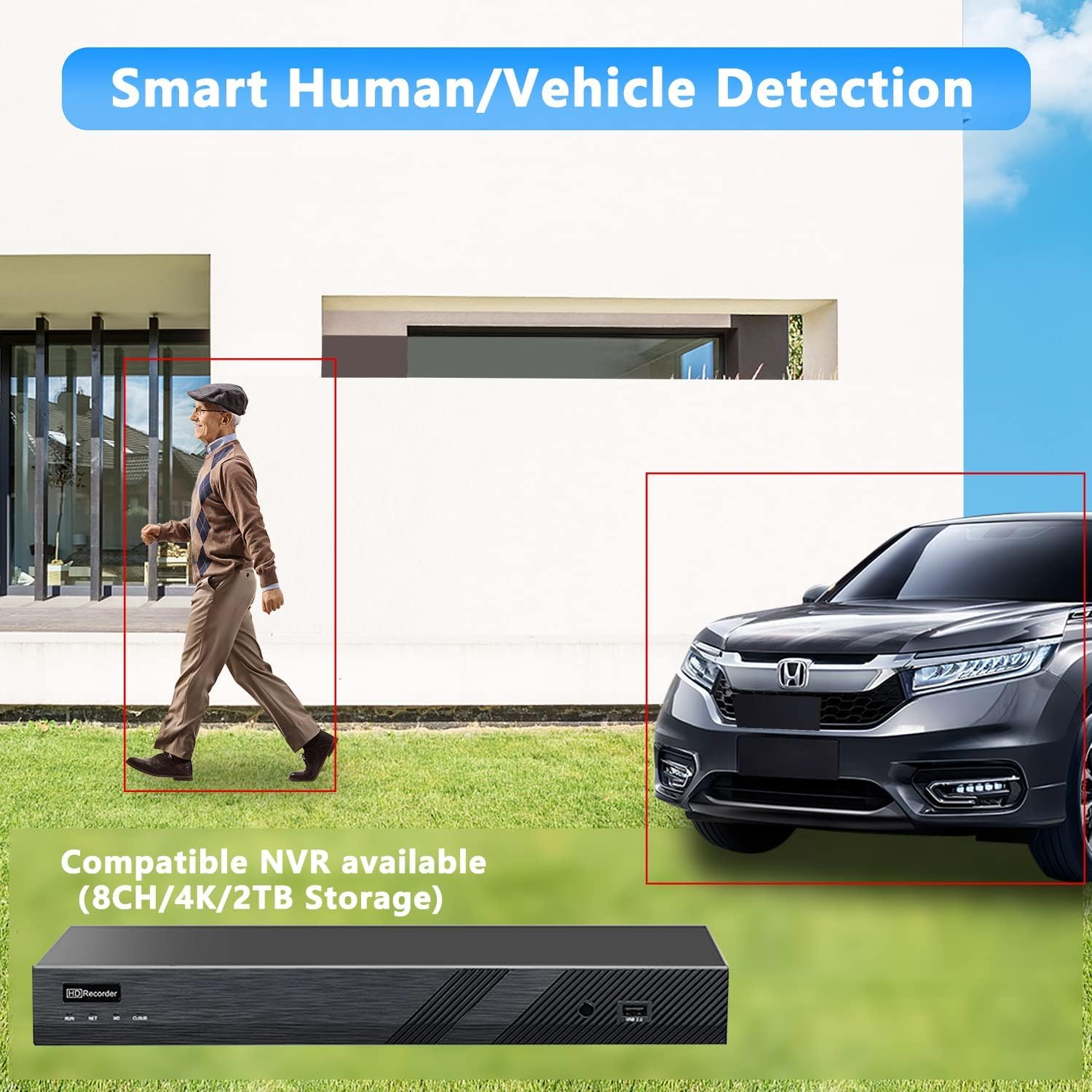 Real Hd 4K 8Mp 155 Wide Angle Poe Ip Camera Outdoor 2.1Mm Lens, 98Ft Night Vision, Built In Mic, H.265, Ip66, Compatible With Hi