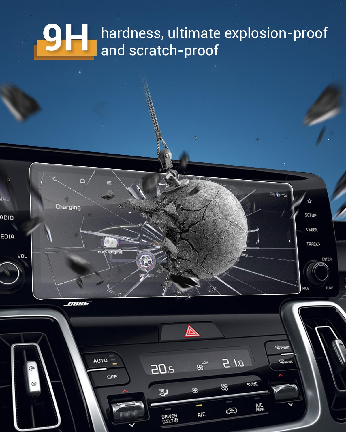 Yee Pin For 2023 Kia Sorento Mq4 Lx 10.25' Screen Protector Tempered Glass Matte Finish Anti Glare For 2021 2022 2023 Kia Sorento Accessories, Kia Sorento Screen Protector Matte