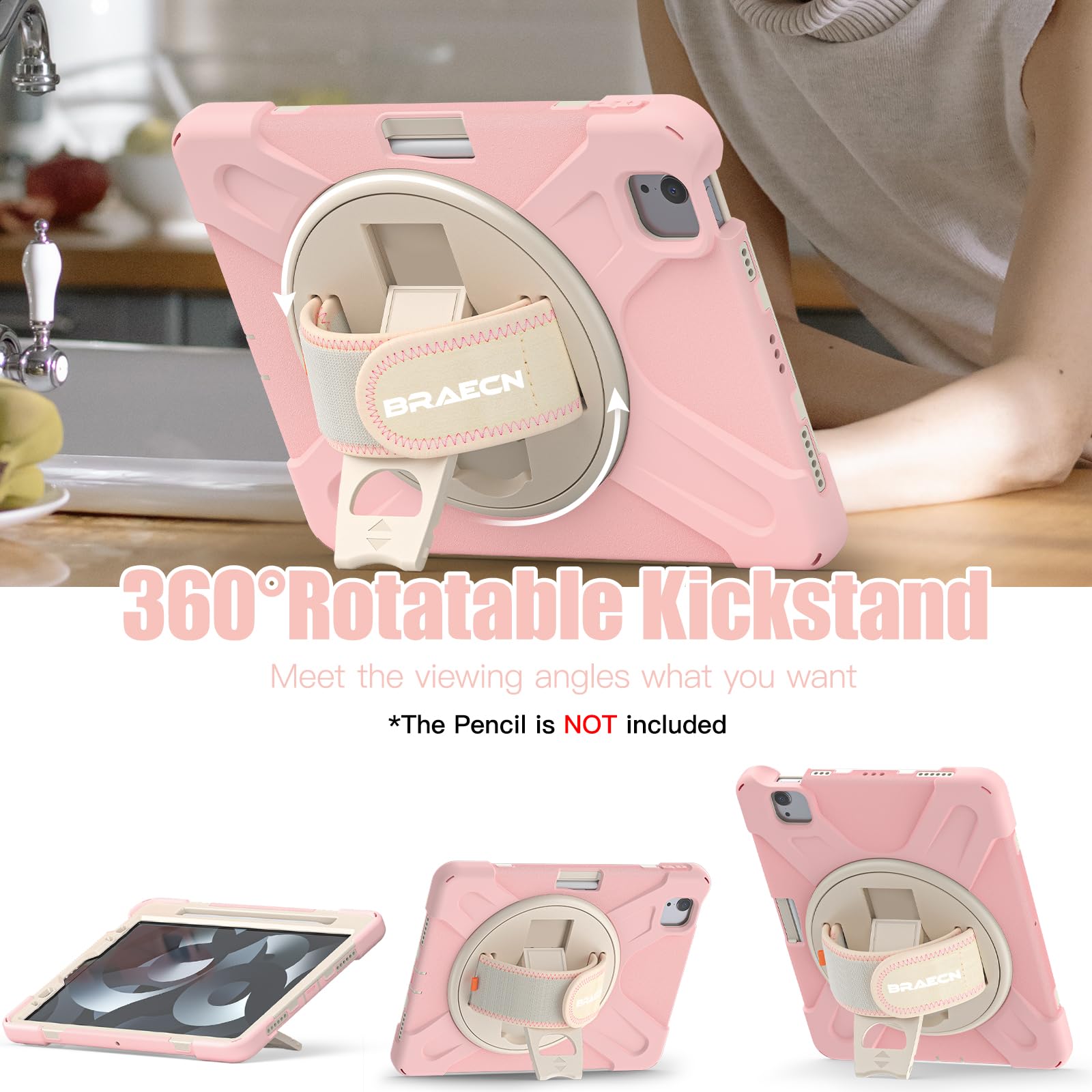 Braecnstock Kids Case For Apple Ipad Air 11 Inch 2024 6Th Gen Ipad Air 5Th 4Th Gen 10.9'' Ipad Pro 11 Inch 4Th 3Rd 2Nd 1St Gen W