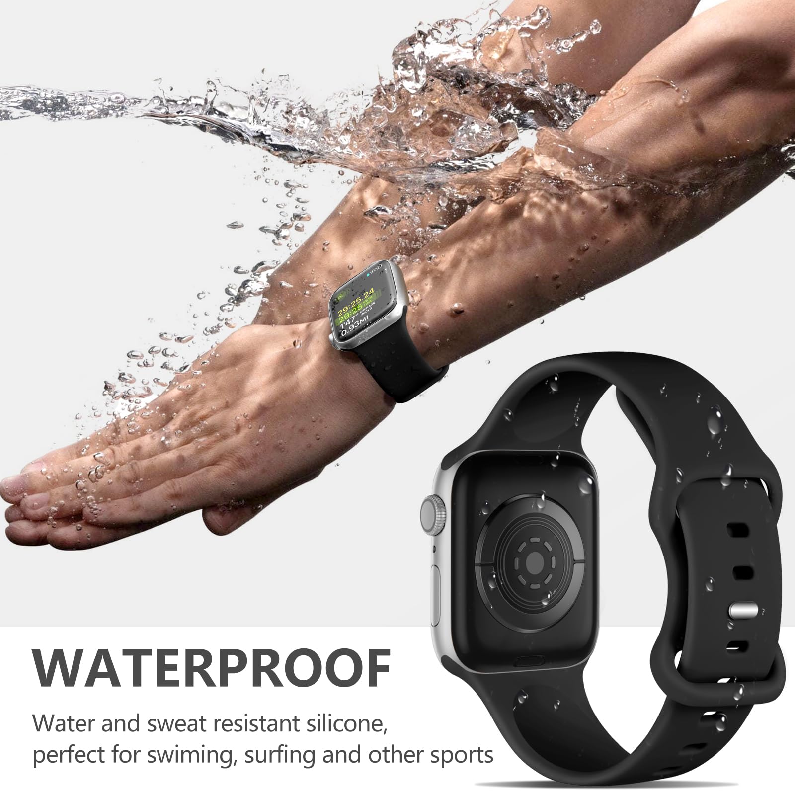 Daqin Sport Band Compatible With Apple Watch Bands 46Mm 45Mm 44Mm 42Mm 49Mm 41Mm 38Mm 40Mm For Women Men, Soft Silicone Wristban