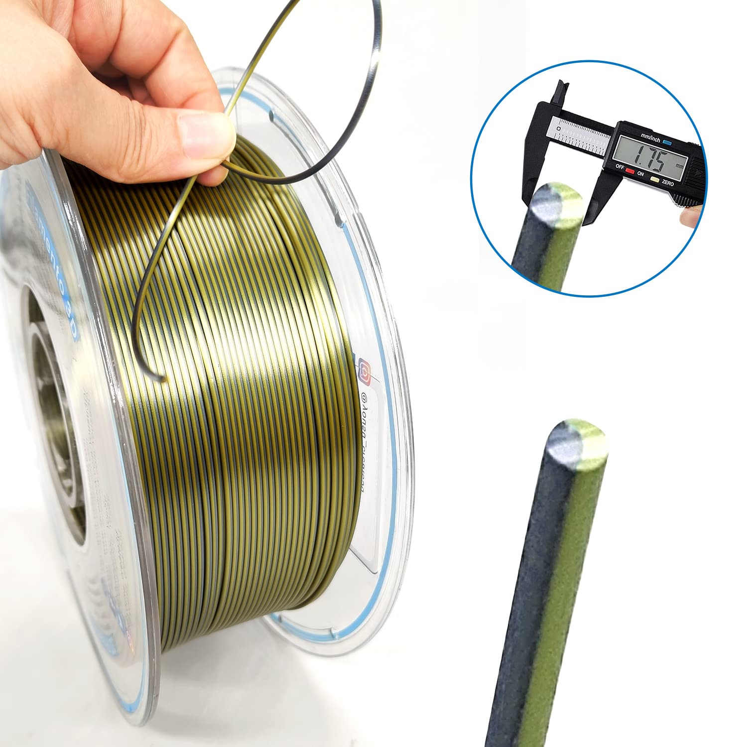 Yousu Silk Dual Color Pla Filament, Coextrusion Filament, Multicolor 3D Printer Filament 1Kg, Dichromatic Filament 1.75Mm (