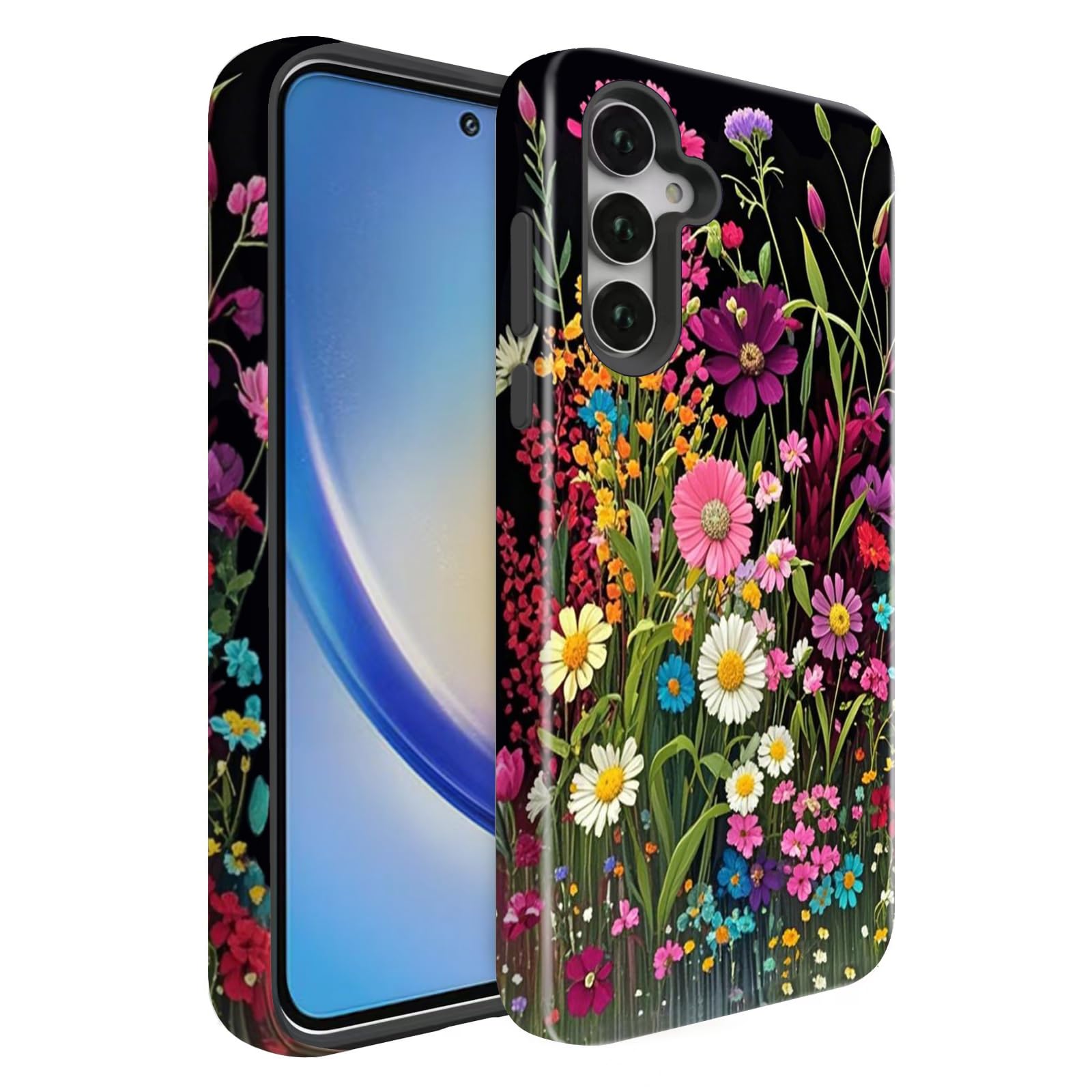 BSMOSPER Compatible for Samsung Galaxy A37 5G Case, Dual Layer Heavy Duty 2 in 1 Shockproof Protective Phone Case,Beautiful Wild