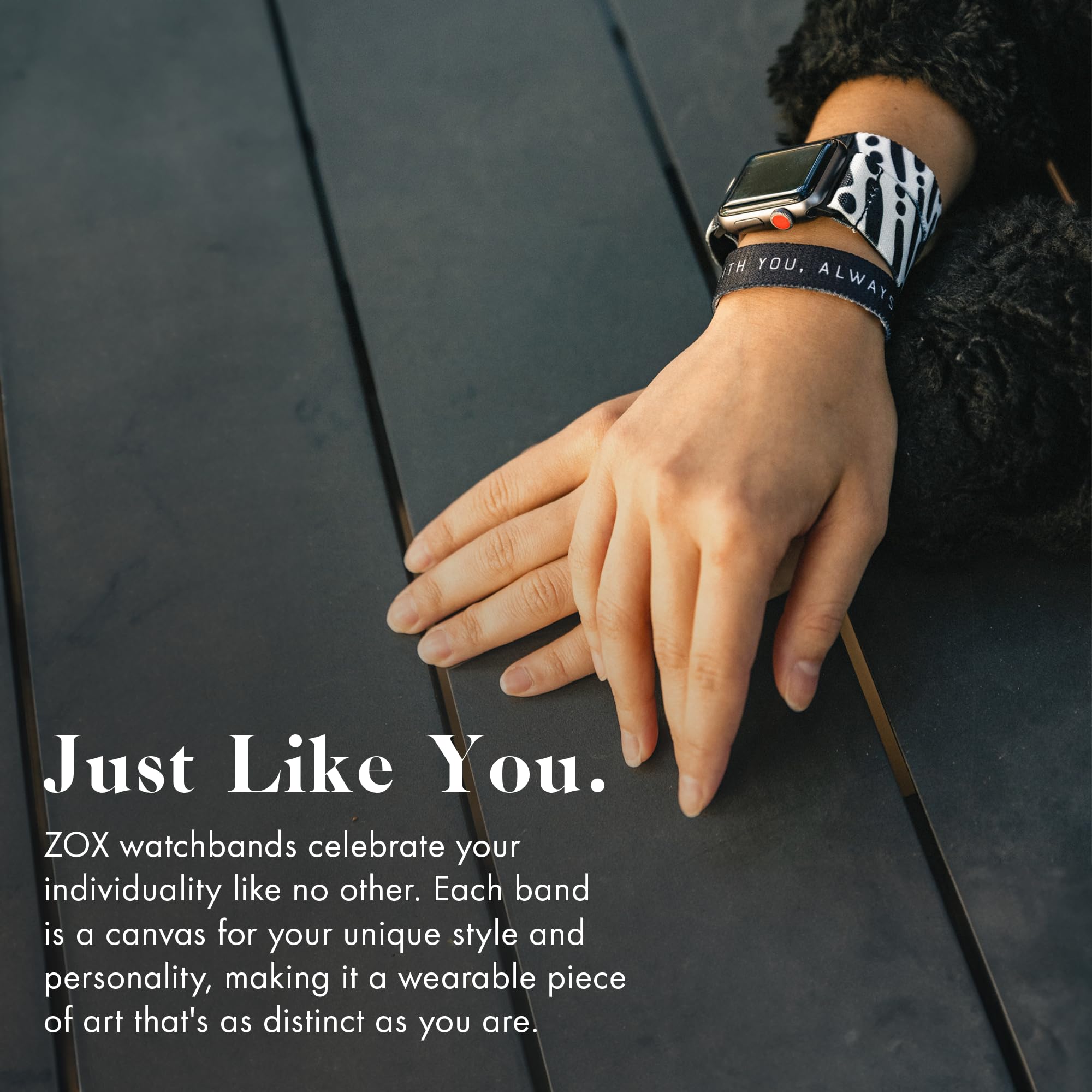 Zox Android Smart Watch Band - I Am With You Always | Soft, Adjustable Elastic Band With Motivational Affirmations And Beautiful